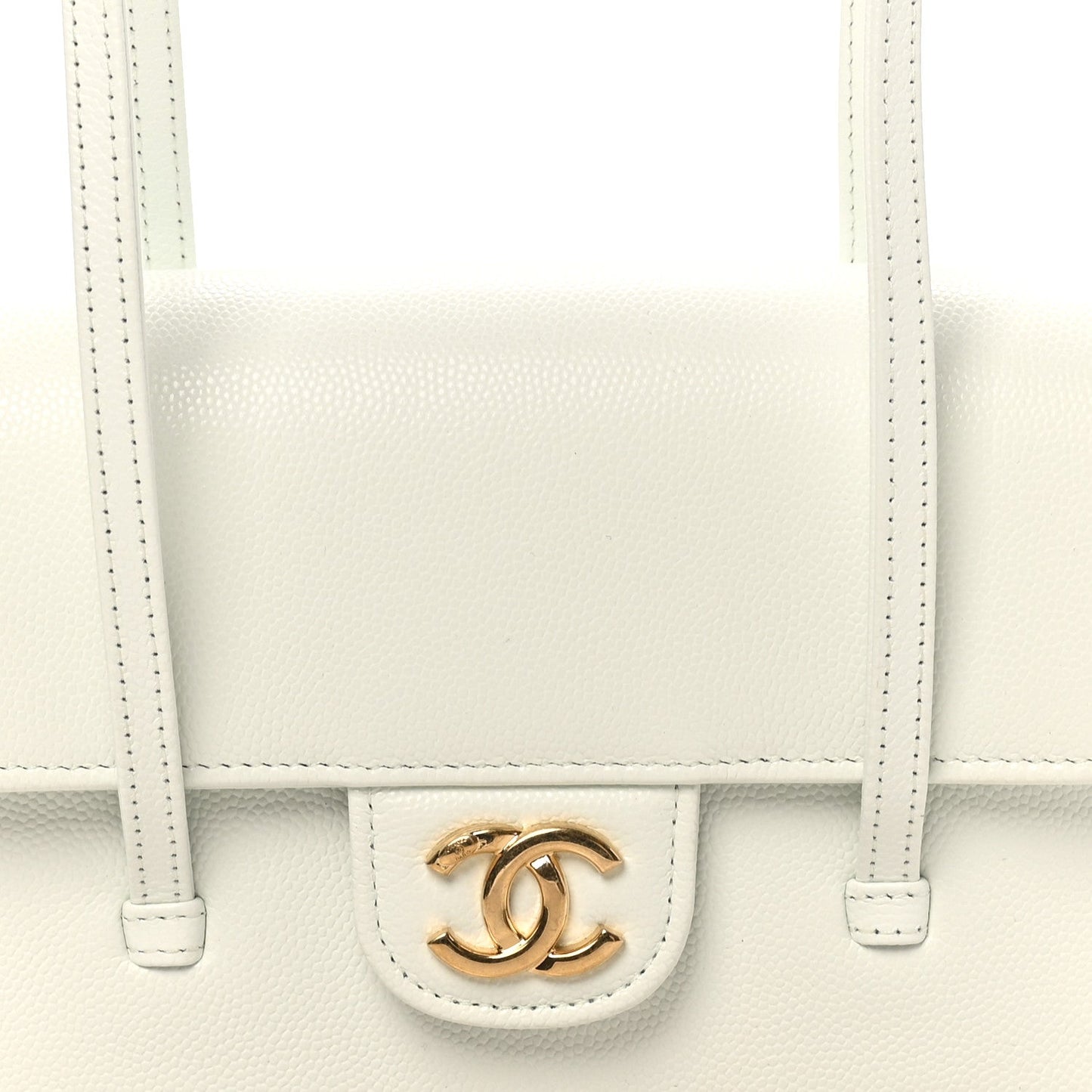Shiny Caviar Mini Preppy Coco Shoulder Bag Light Blue