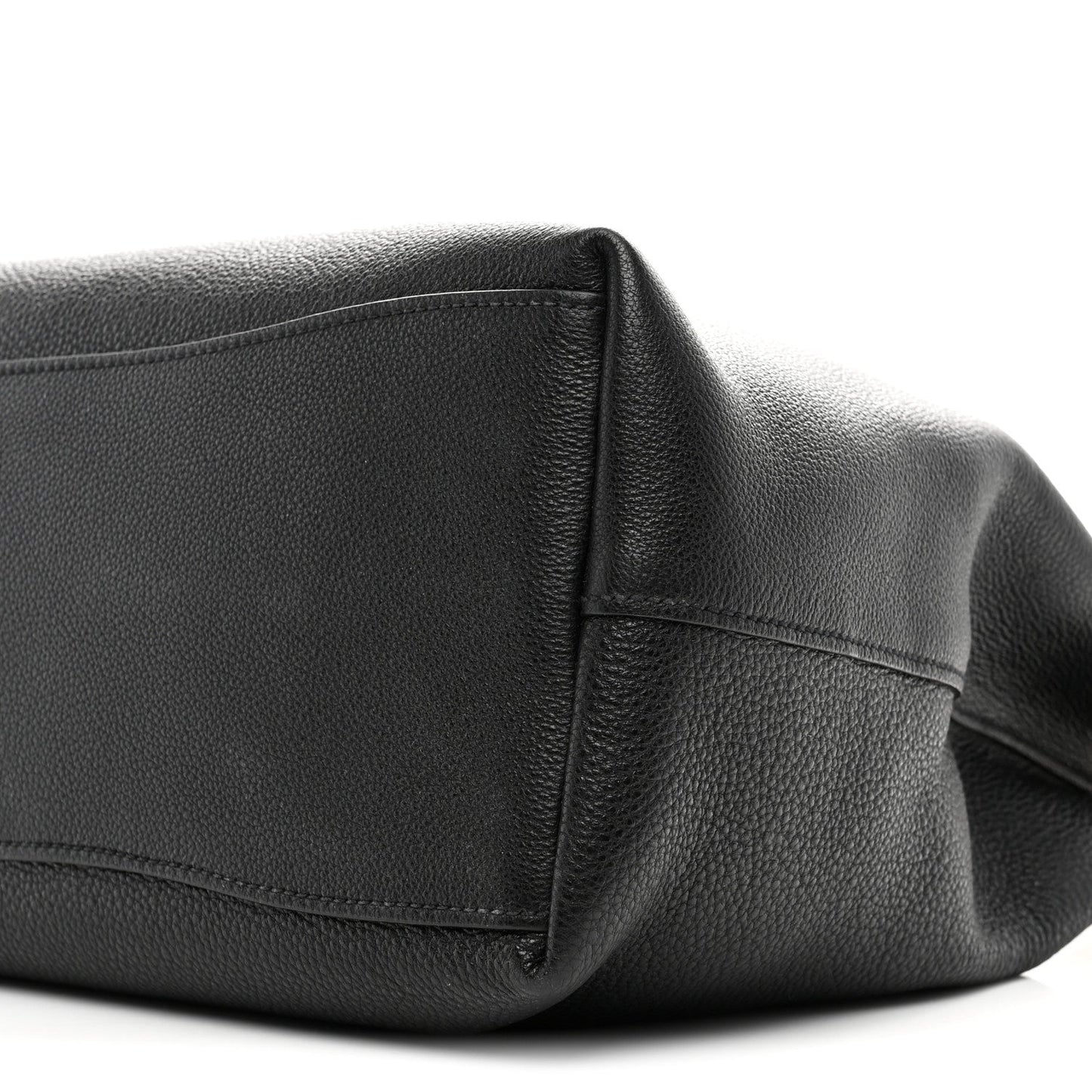 Vitello Phenix Embossed Logo Hobo Black