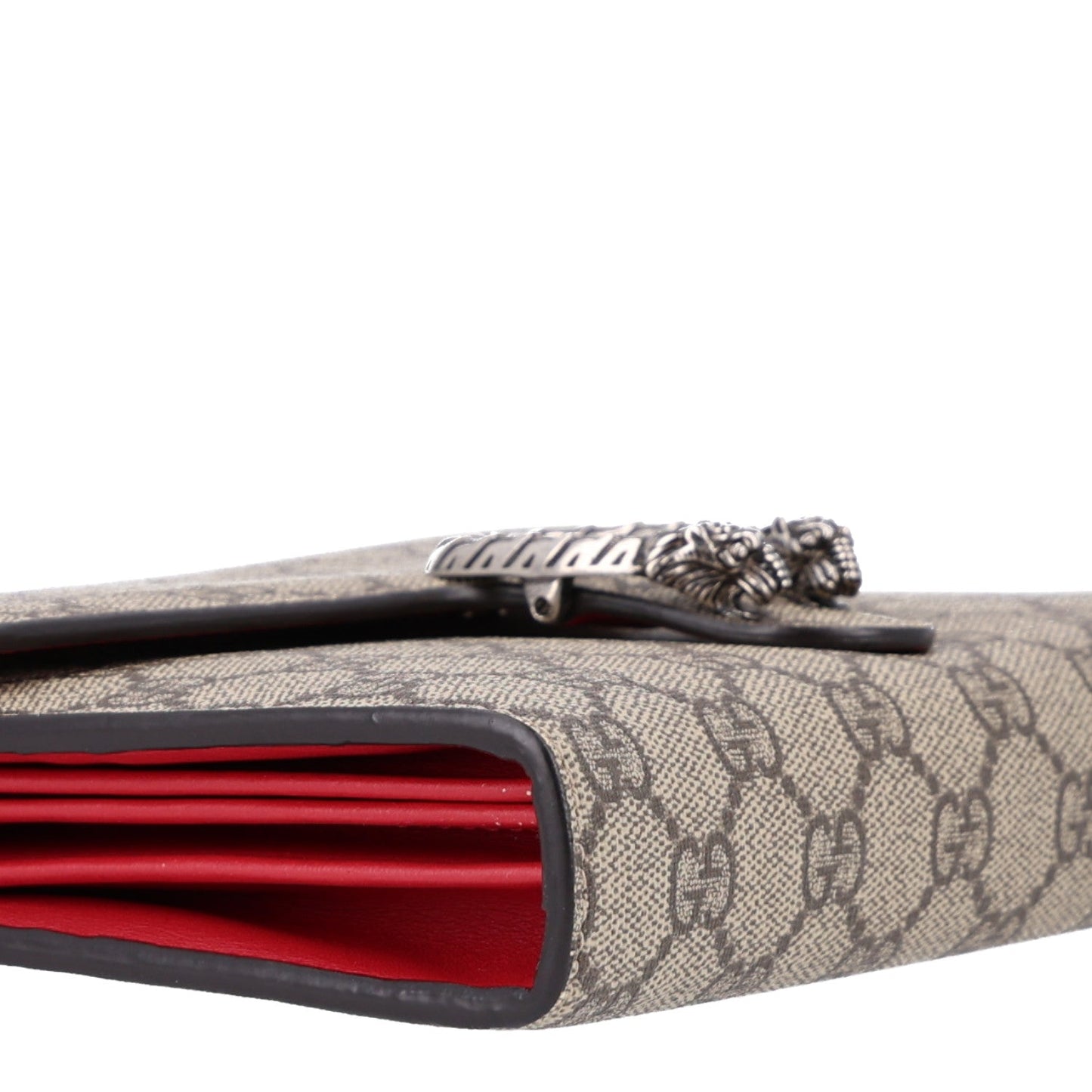 GG Supreme Monogram Mini Dionysus Chain Wallet Beige Vulcanic Red
