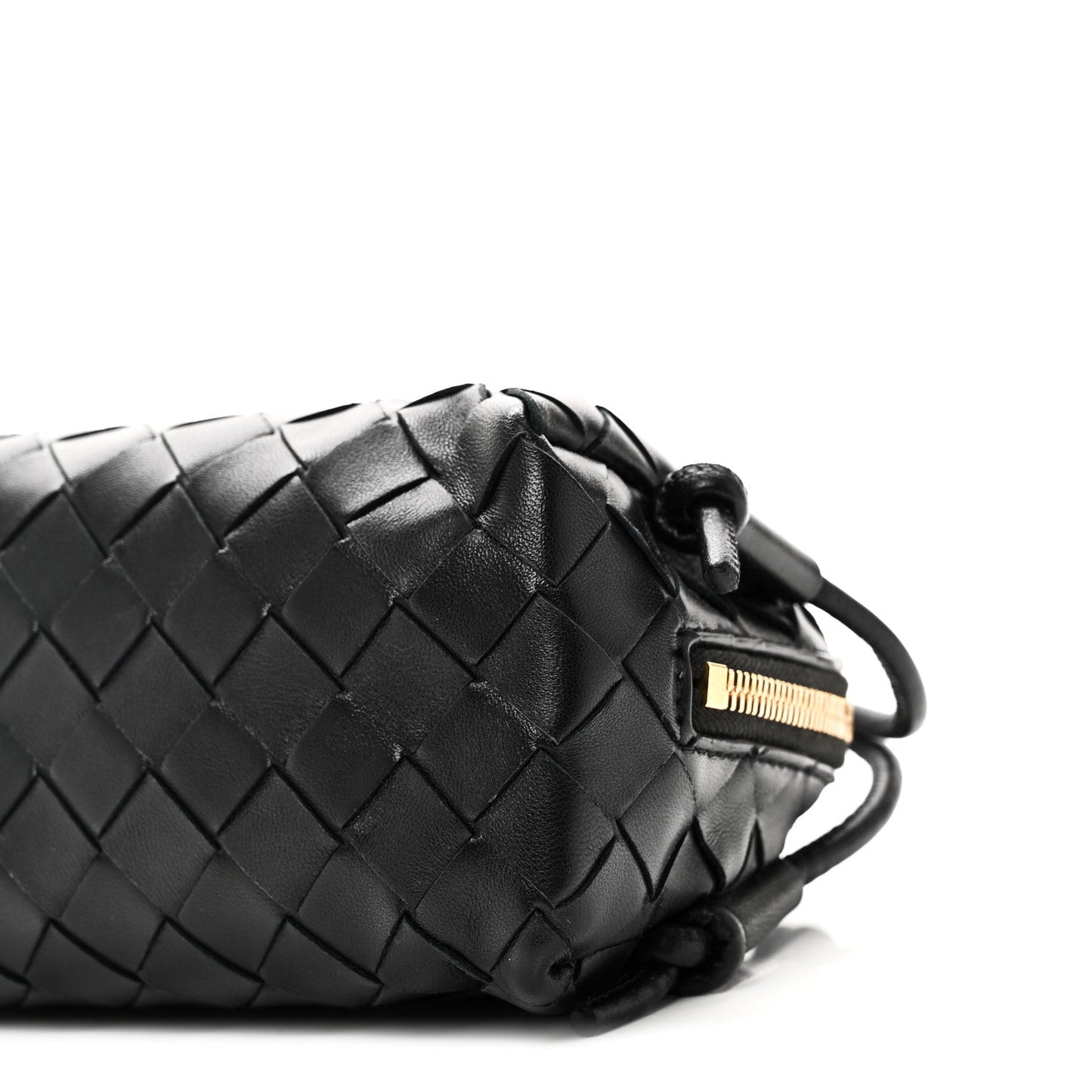 Calfskin Intrecciato Small Loop Top Handle Black