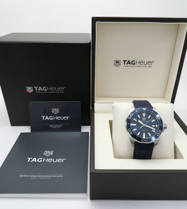 Tag Heuer Aquaracer Blue Dial Blue Rubber Strap Watch for Men - WAY111C.FT6155