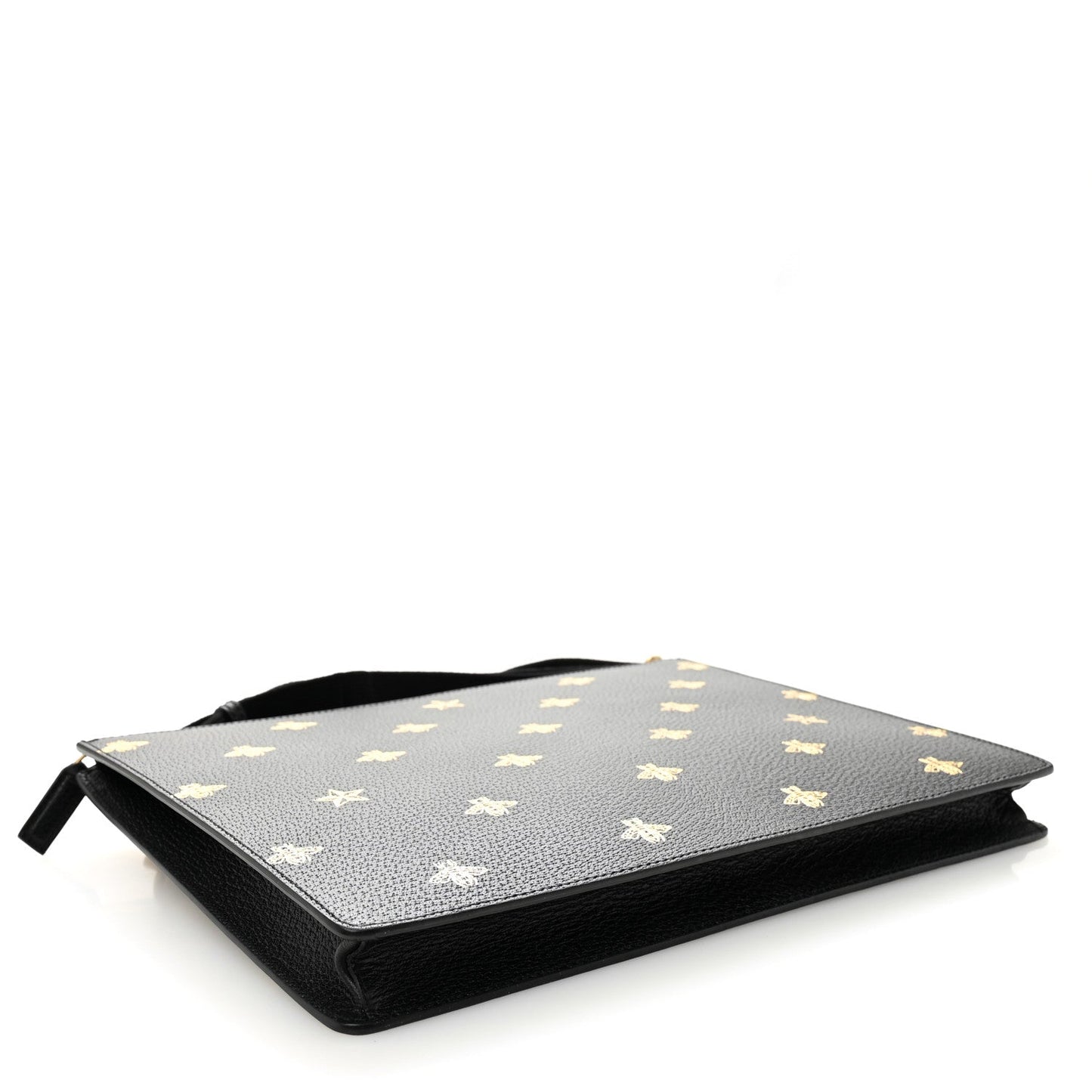 Grained Calfskin Bee Star Messenger Black