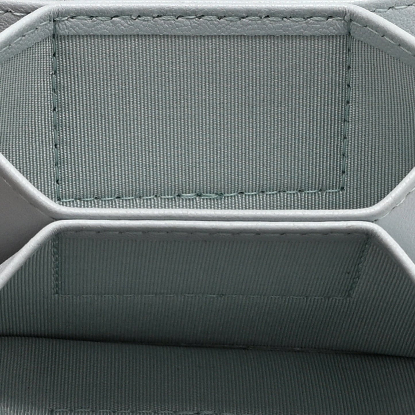 Lambskin Quilted Chanel 19 Flap Card Holder With Chain Light Blue