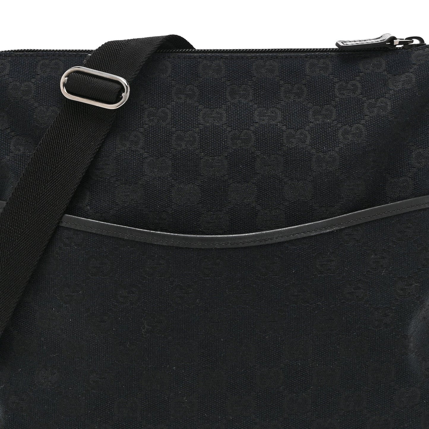 Monogram Calfskin Perforated Medium Flat Messenger Bag Black