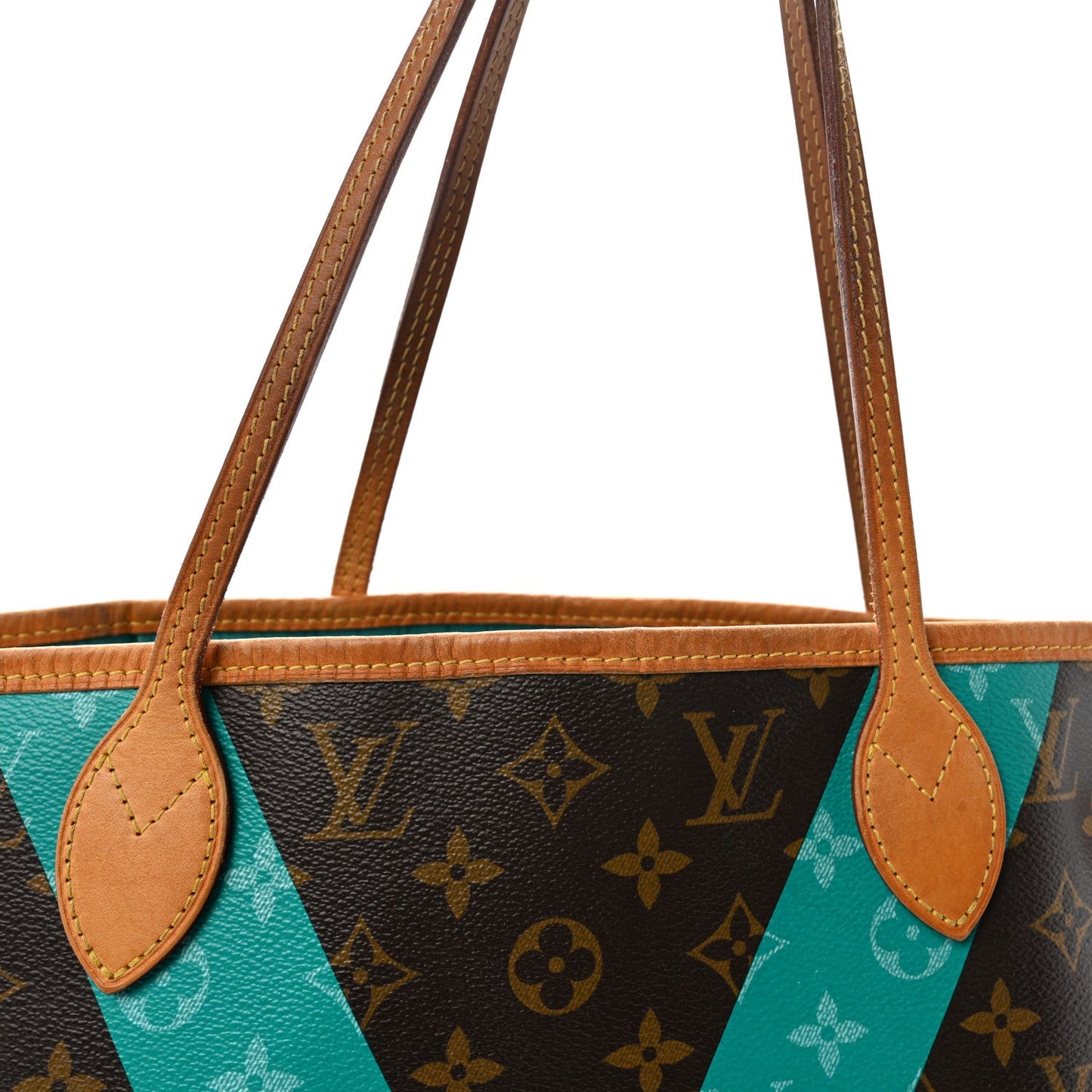 Monogram V Neverfull MM Turquoise