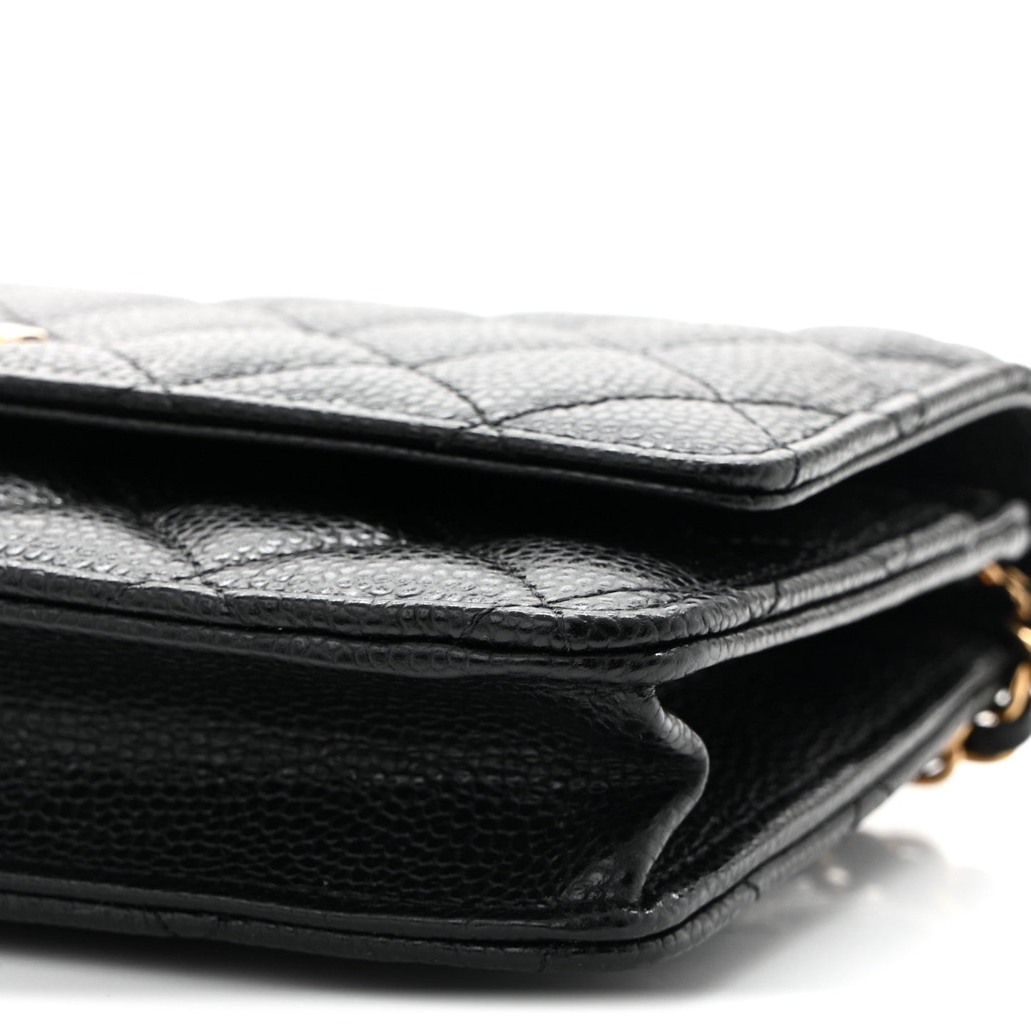 Caviar Quilted CC Turnlock Wallet On Chain WOC Black