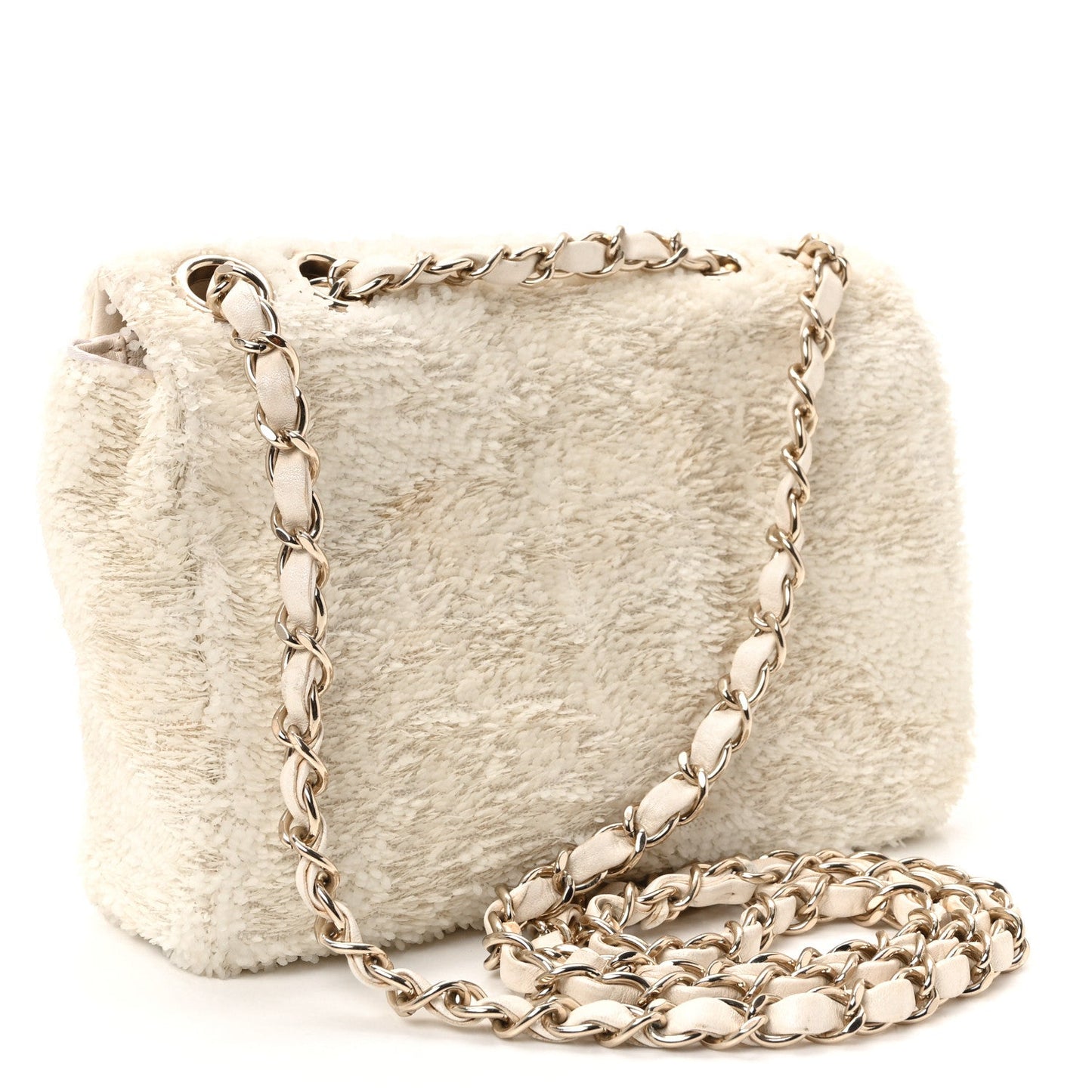Sequin Small Single Flap White