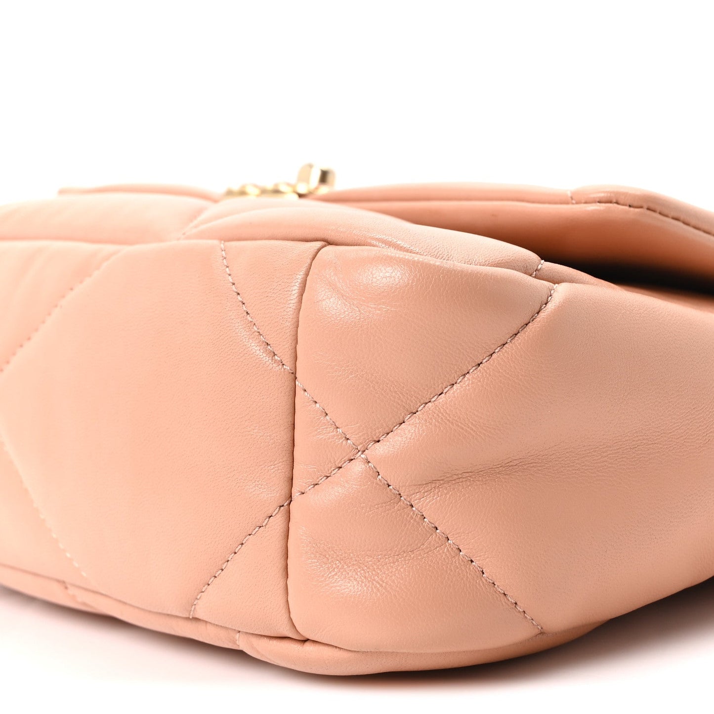 Lambskin Quilted Medium Chanel 19 Flap Beige