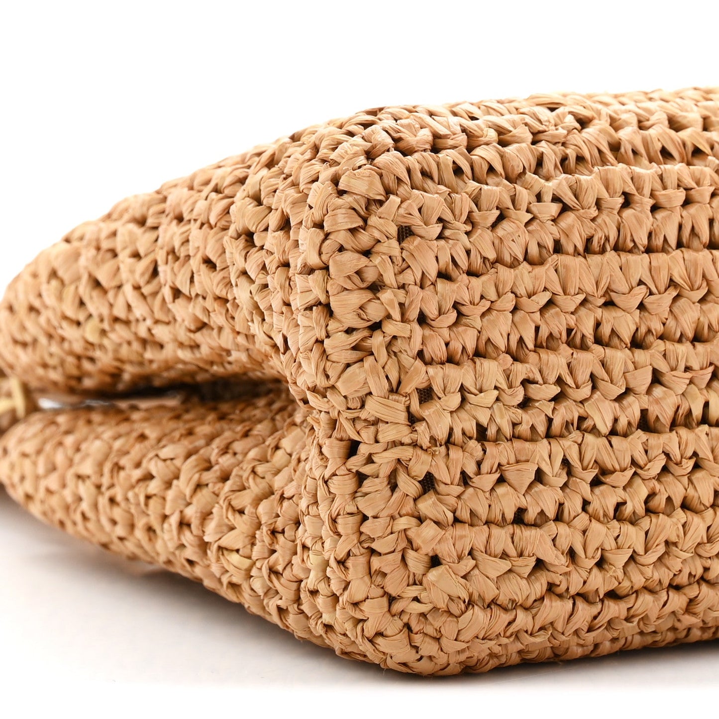 Braided Raffia Nano Kelly Flap Bag Dark Beige