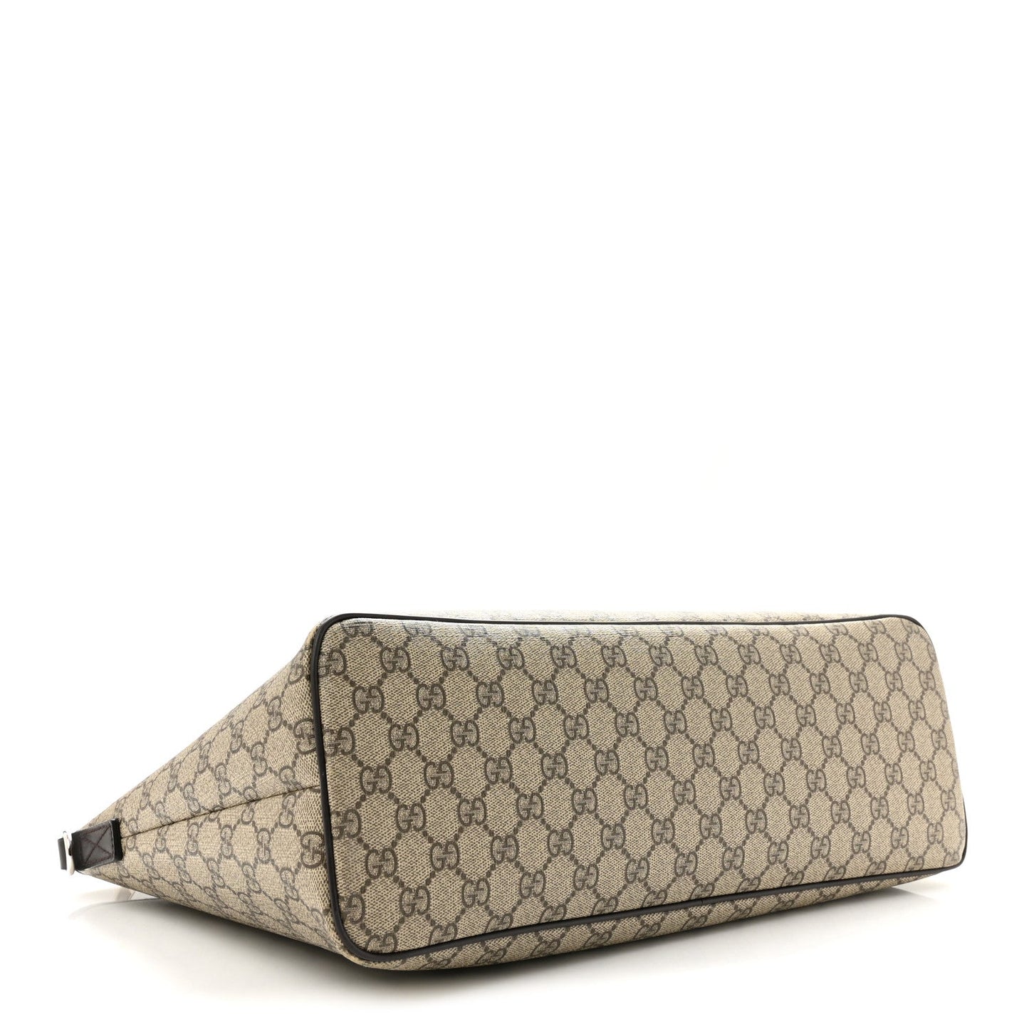 GG Supreme Monogram Medium Zippered Tote Dark Brown