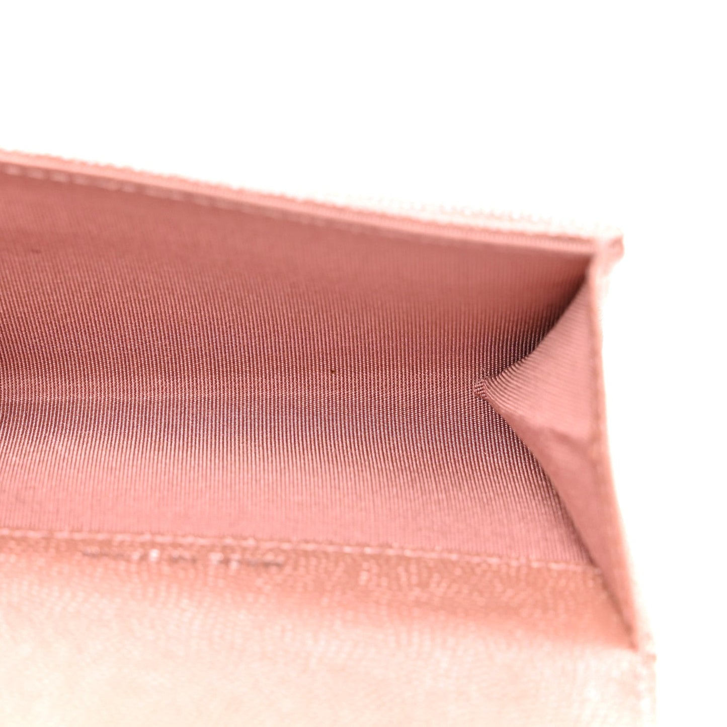 Metallic Caviar Chevron Quilted Vintage Mademoiselle Flap Card Holder Pink