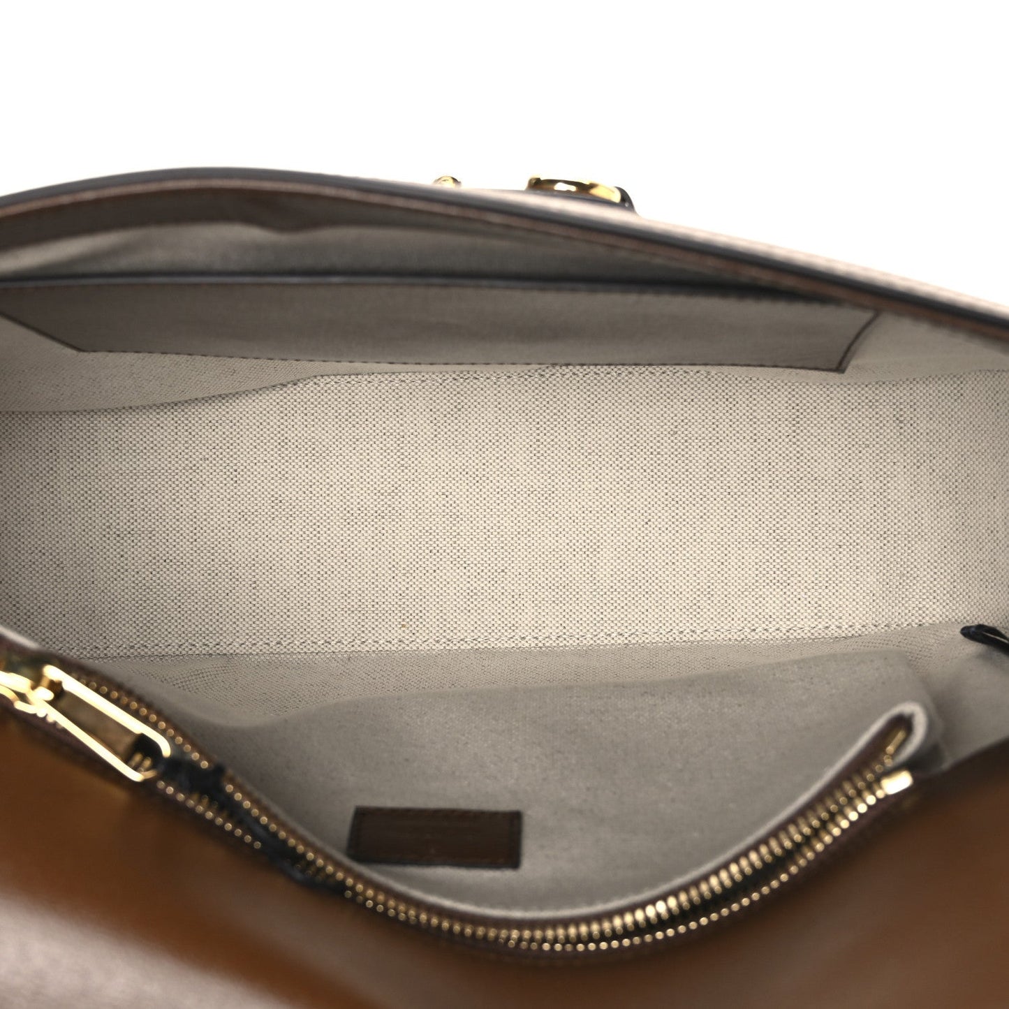 GG Supreme Monogram Azalea Calfskin Web Medium Horsebit 1955 Shoulder Bag Beige Ebony Brown Sugar