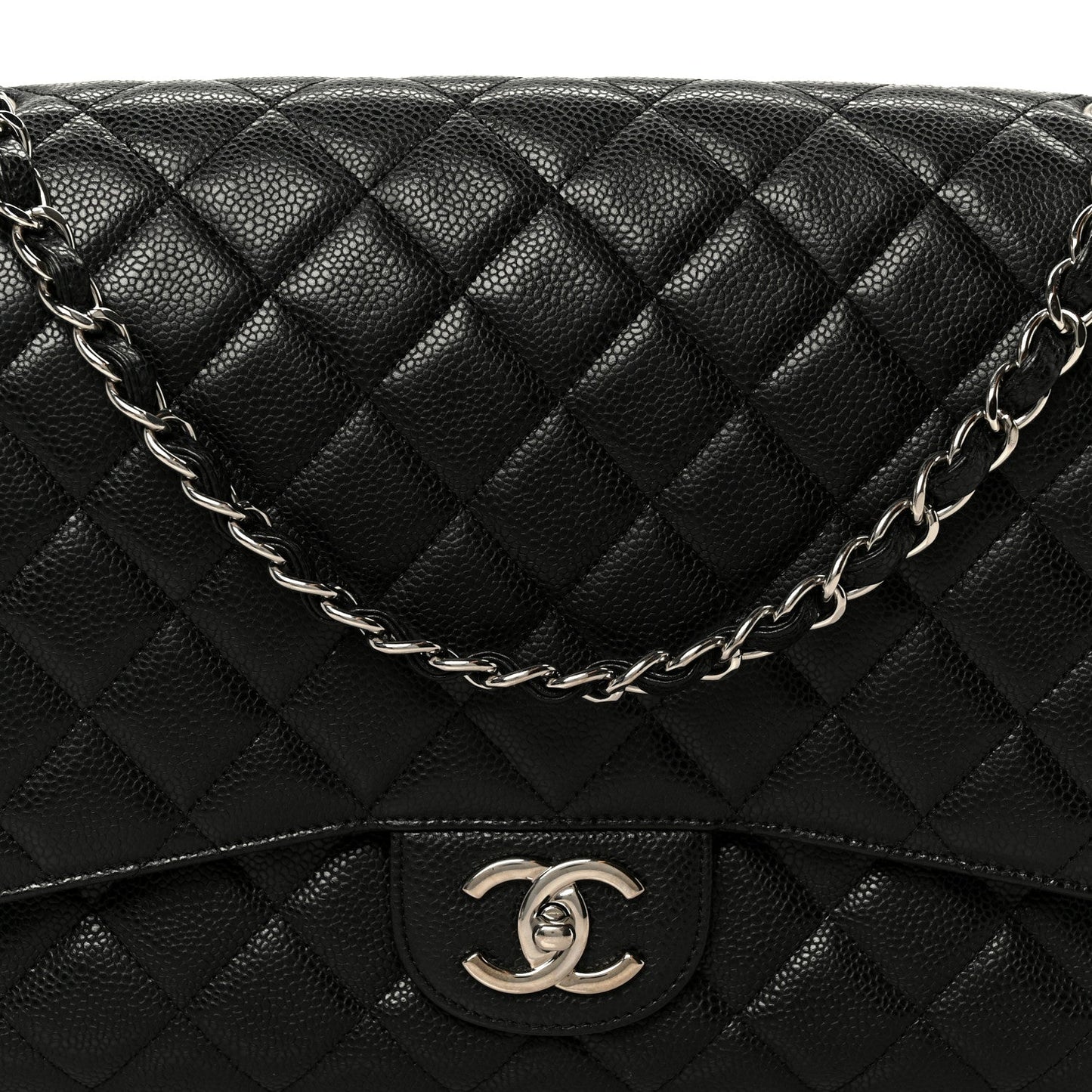 Caviar Quilted Maxi Double Flap Black