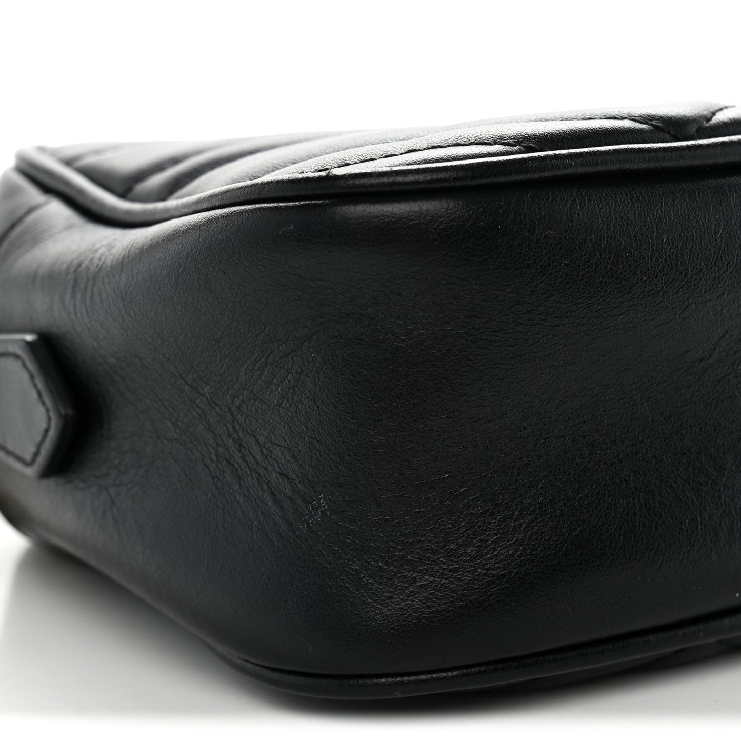Calfskin Matelasse Small GG Marmont Chain Shoulder Bag Black