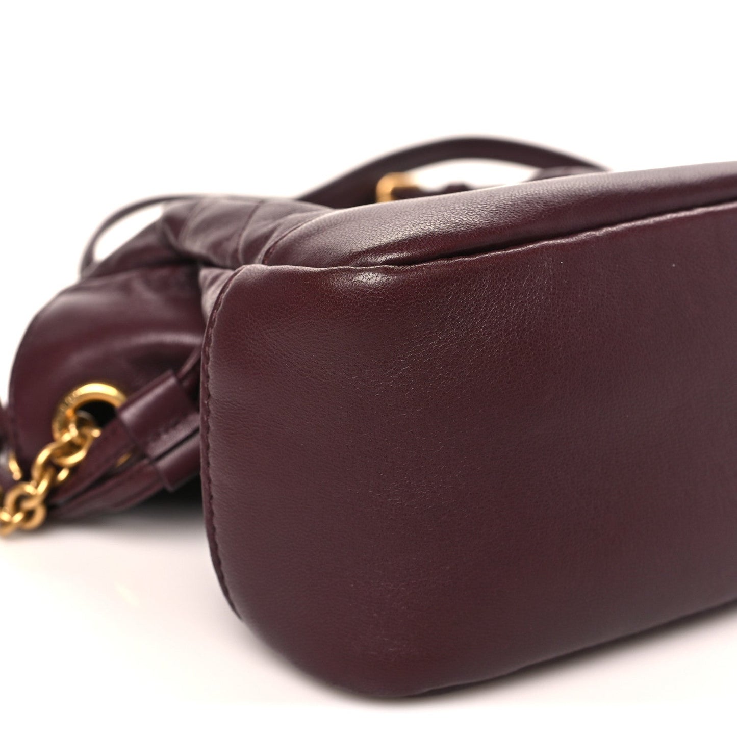 Lambskin Matelasse Monogram Mini Jamie Shoulder Pouch Rouge Cabernet