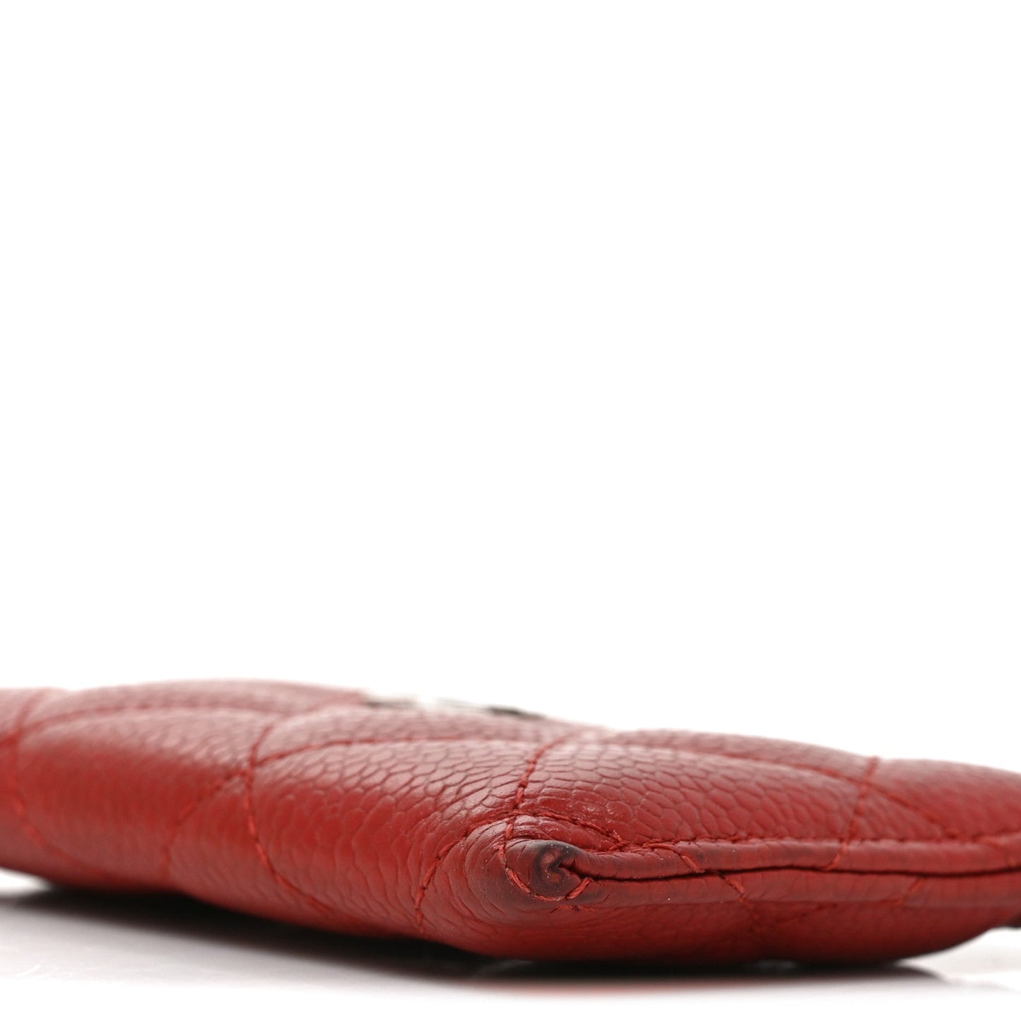 Caviar Quilted Card Holder Red