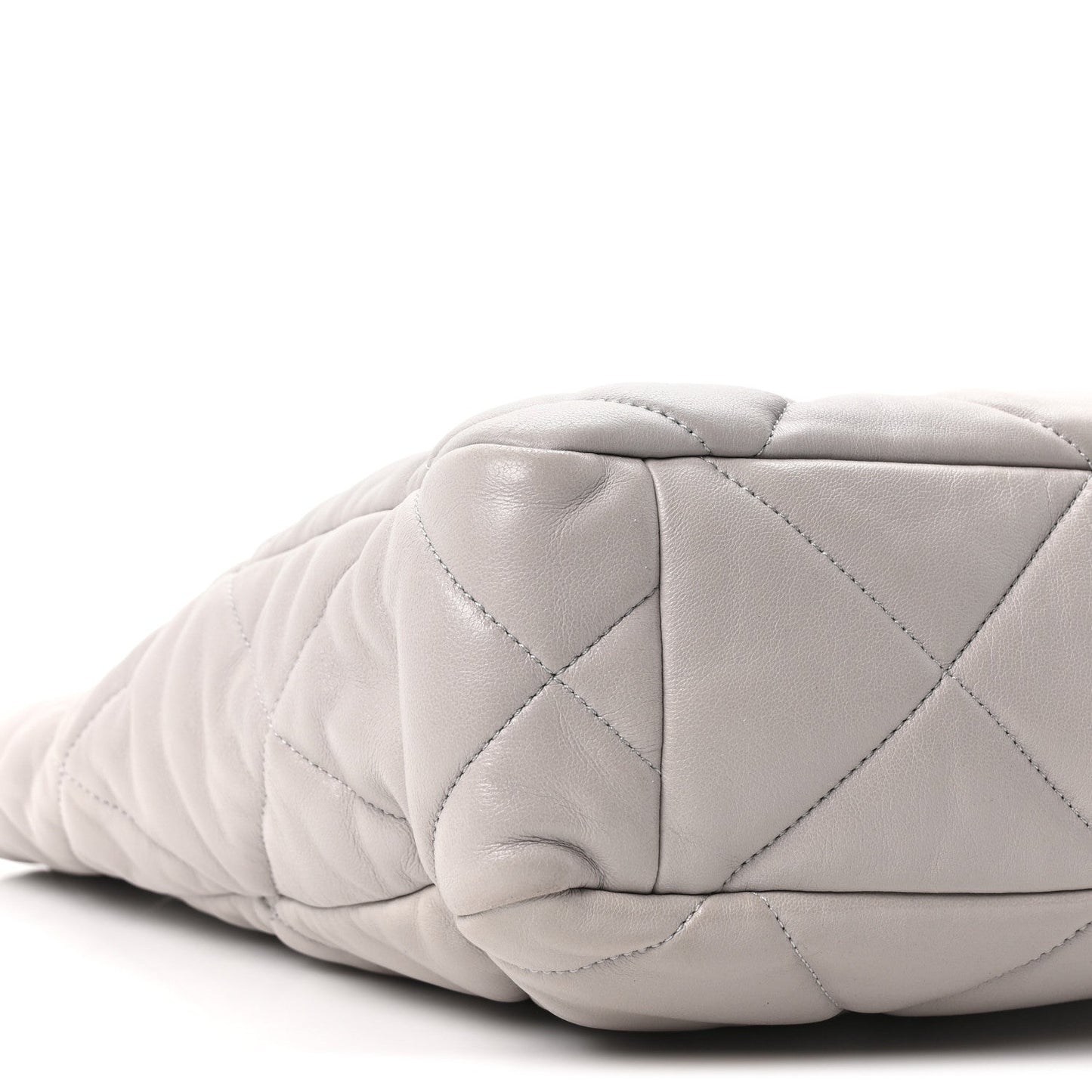 Lambskin Quilted Chanel 19 Shopping Bag Grey