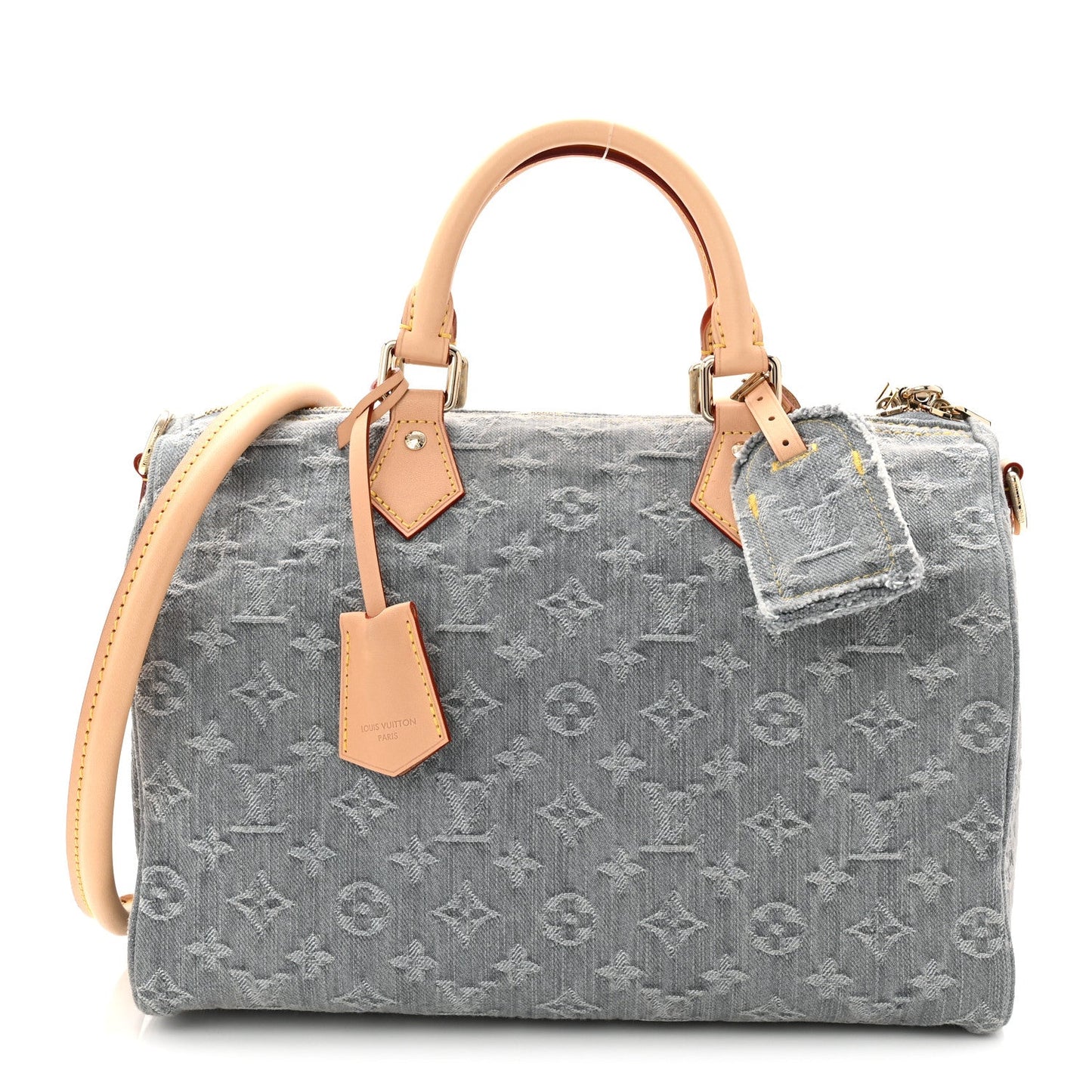 Monogram Denim Speedy Soft 30 Washed Gray