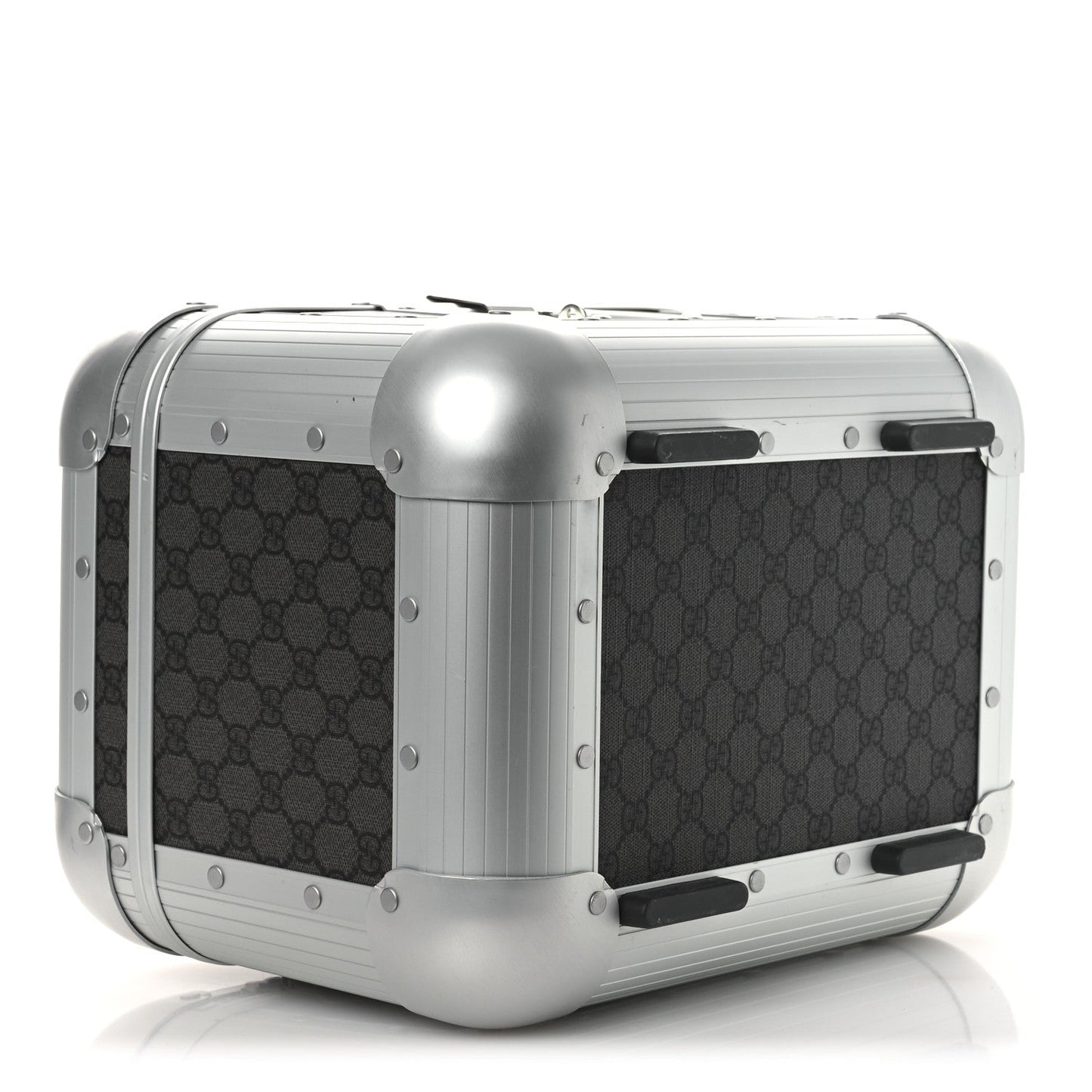 GG Supreme Monogram Aluminum Porter Beauty Case Silver