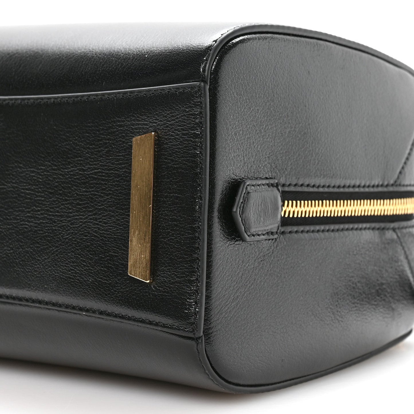 Tumbled Buffalo Mini Antigona Cube Bag Black