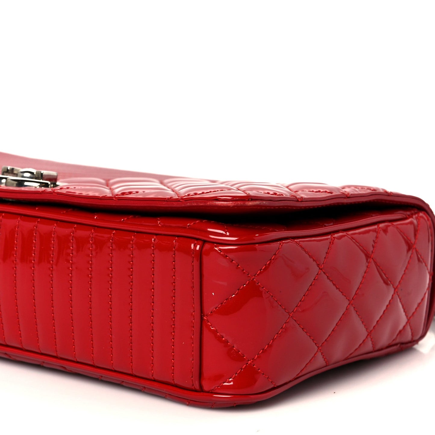 Patent Quilted Medium Coco Boy Flap Red