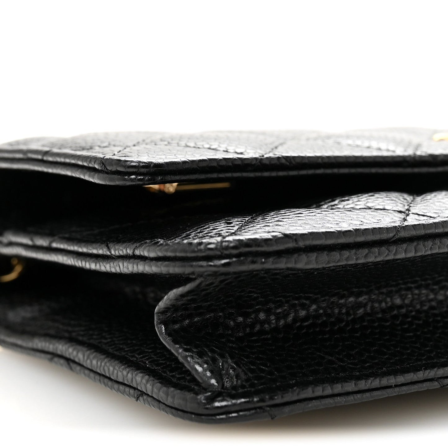 Caviar Quilted CC Turnlock Wallet On Chain WOC Black