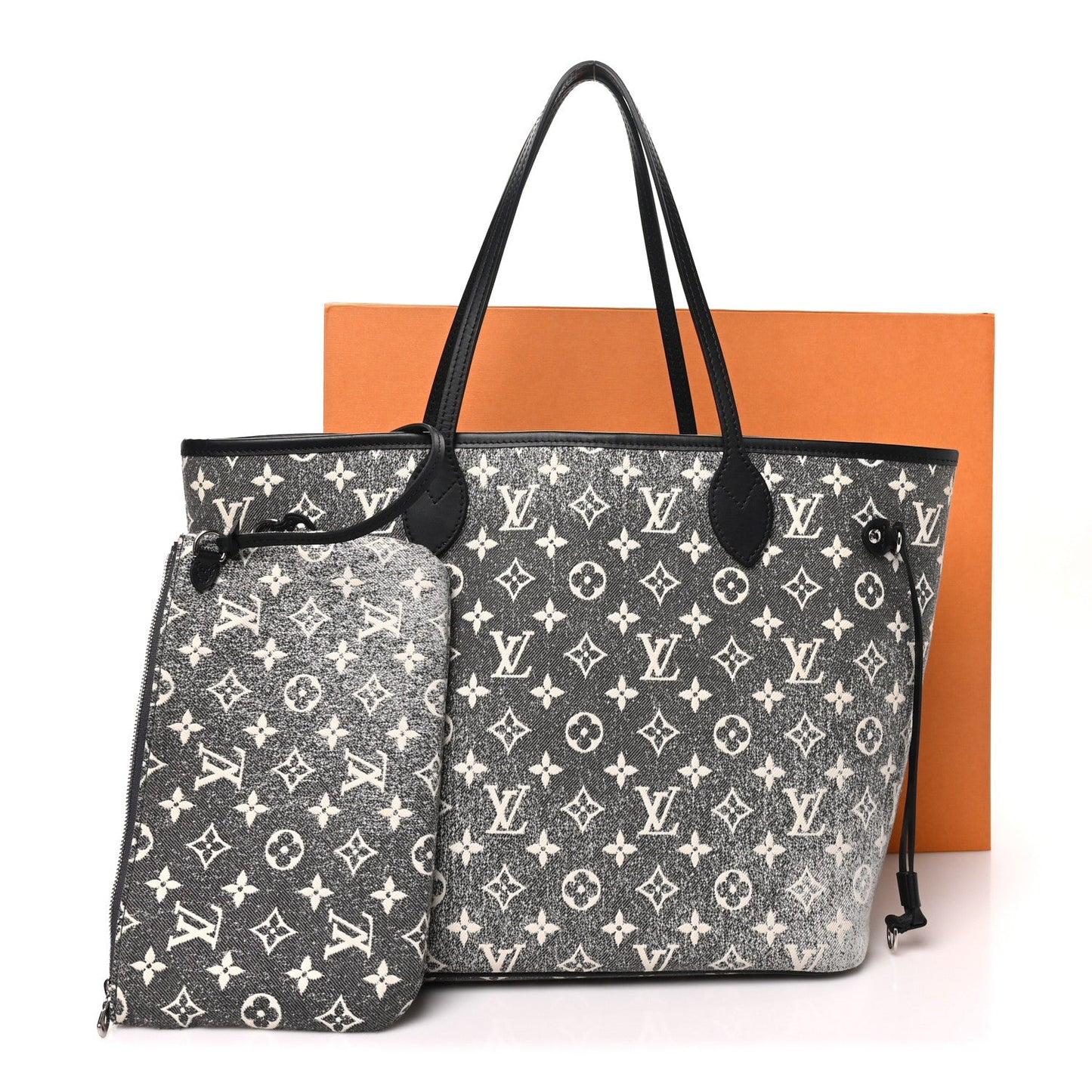Denim Monogram Jacquard Neverfull MM Grey