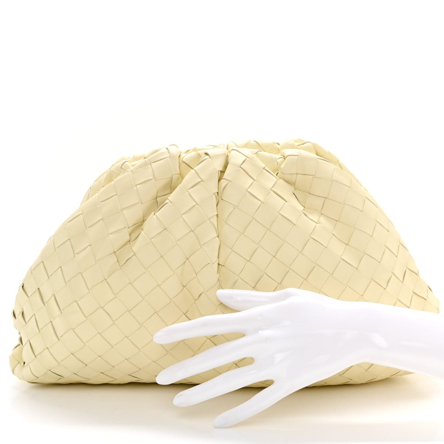 Nappa Maxi Intrecciato The Pouch Oversized Clutch Ice Cream