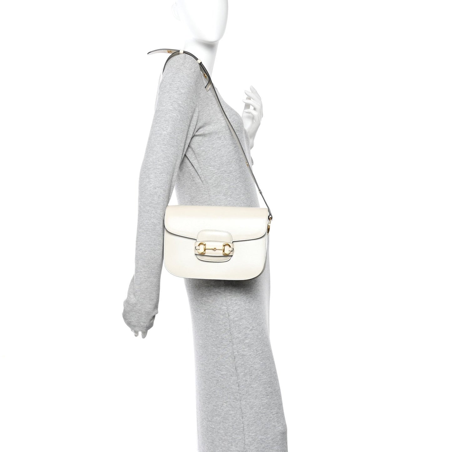 Azalea Calfskin Horsebit 1955 Shoulder Bag Mystic White