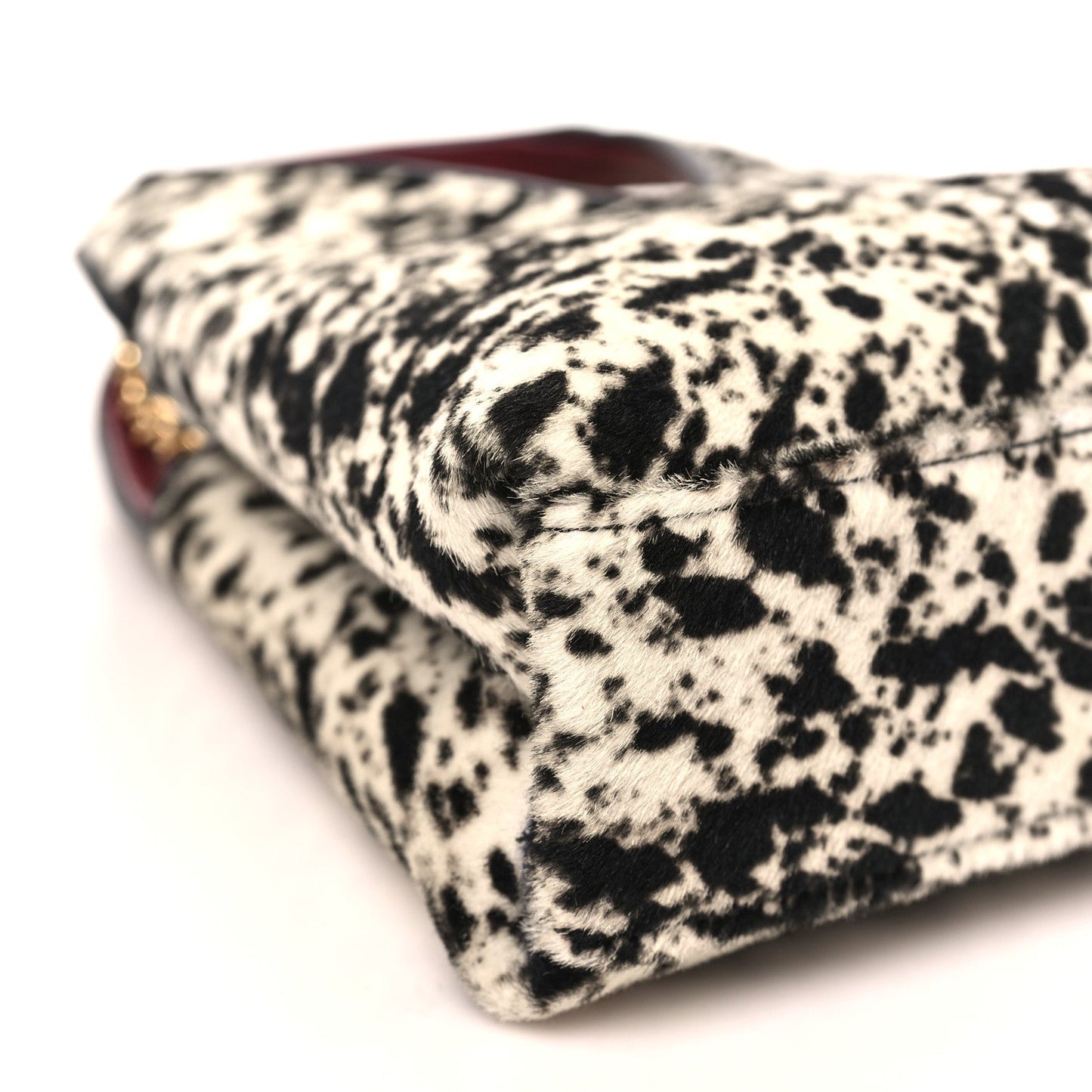 Pony Hair Printed Chic Lady Small Shopping Tote White Black