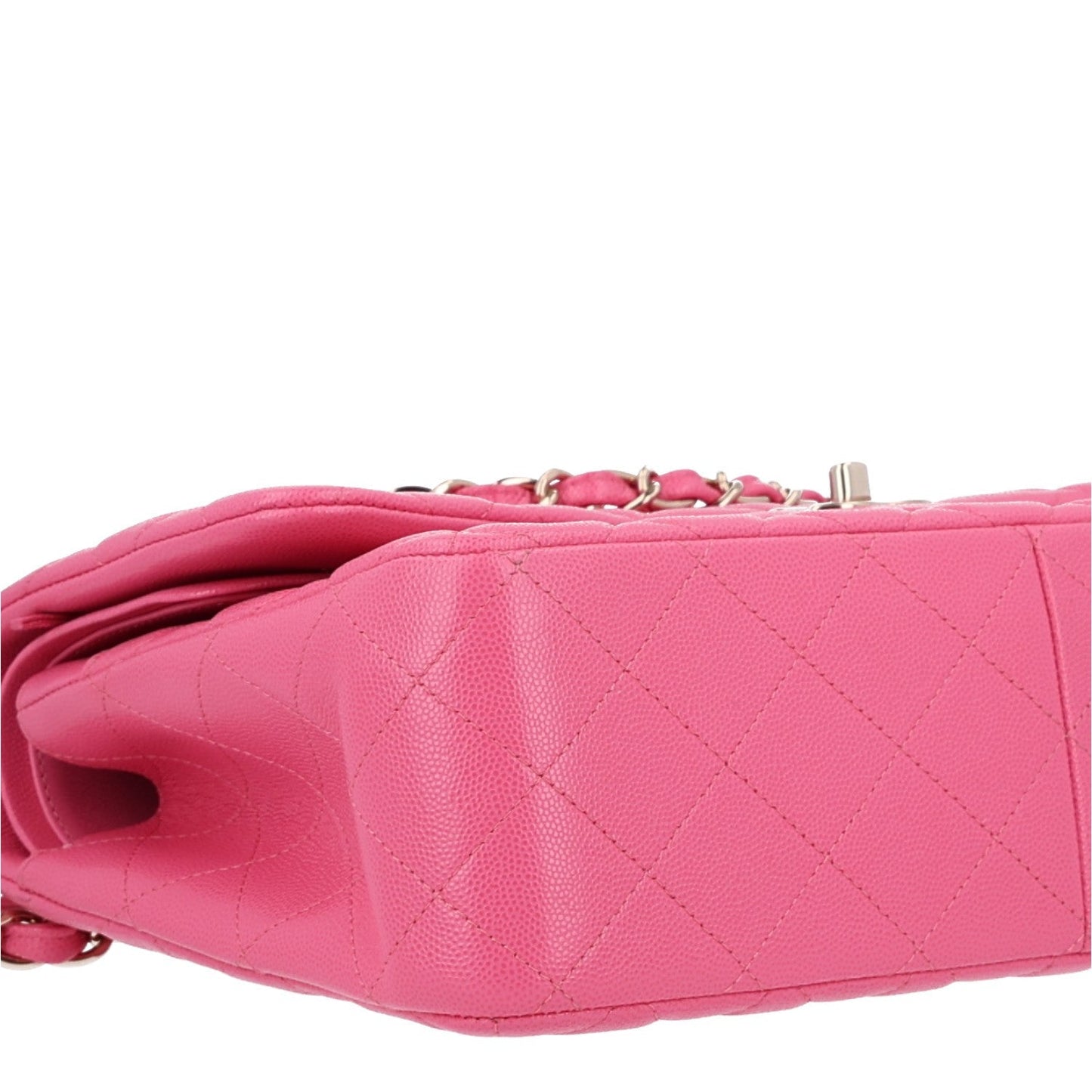 Caviar Quilted Jumbo Double Flap Pink