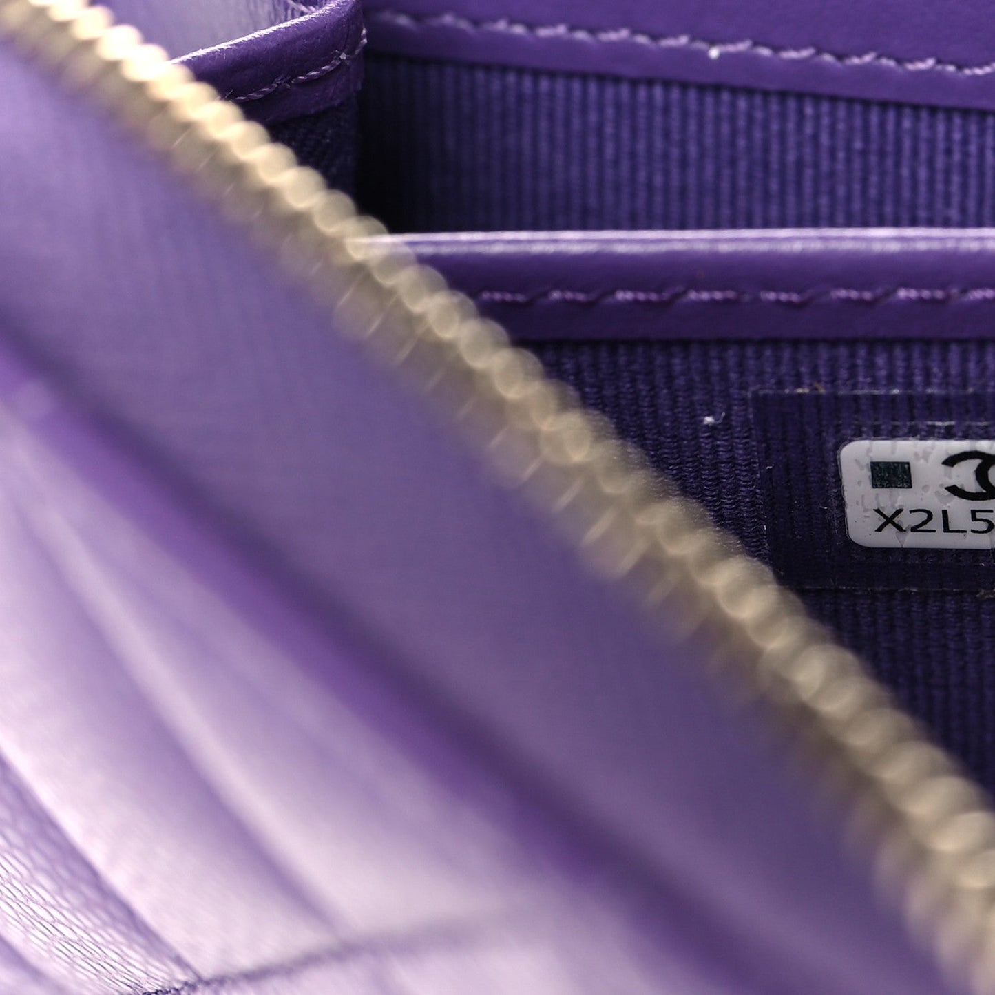 Caviar Quilted Large Gusset Zip Around Wallet Purple
