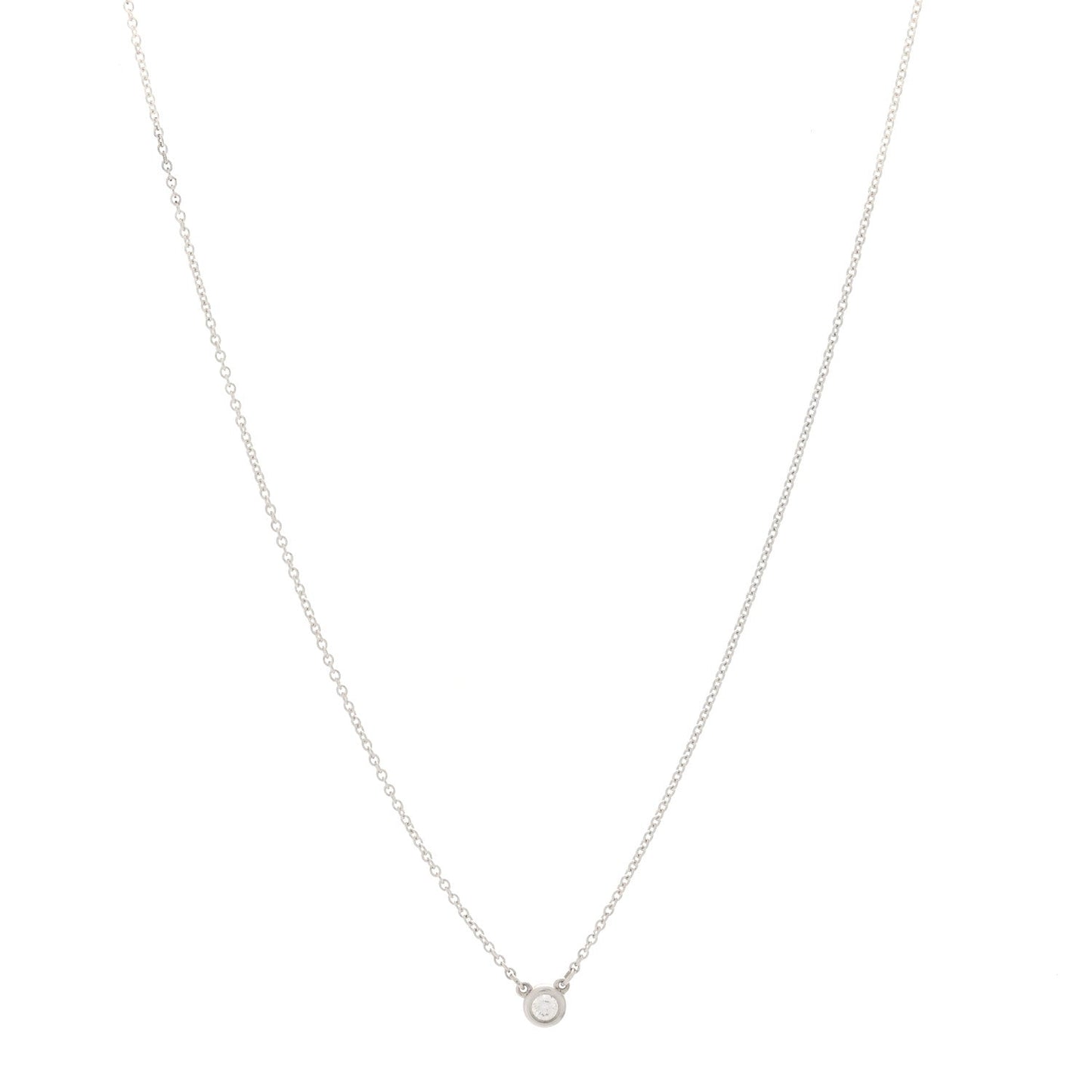 Sterling Silver Diamond .07ct Elsa Peretti Diamonds by the Yard Pendant Necklace