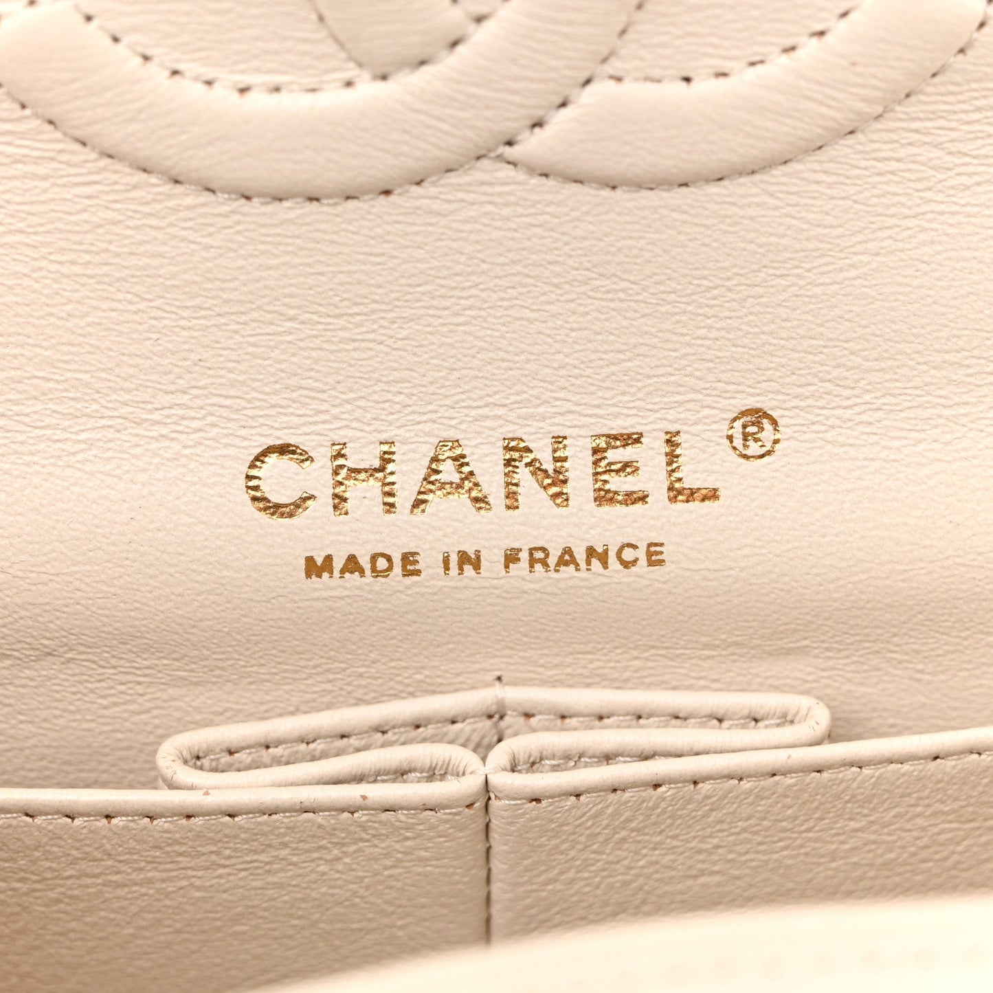 Caviar Quilted Medium Double Flap White