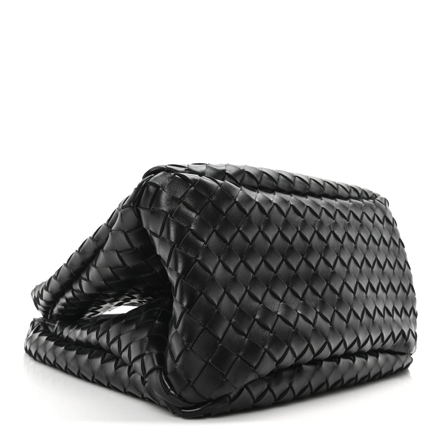 Nappa Intrecciato Medium Campana Shoulder Bag Black