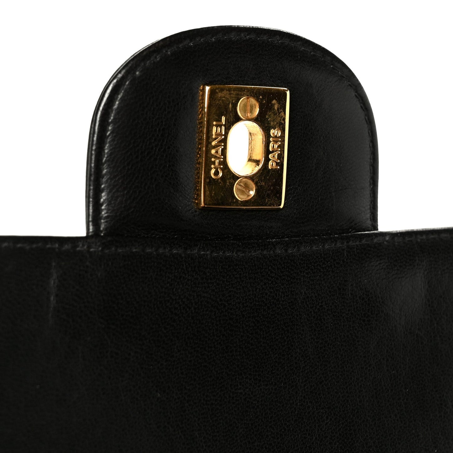 Lambskin Quilted Jumbo Single Flap Black