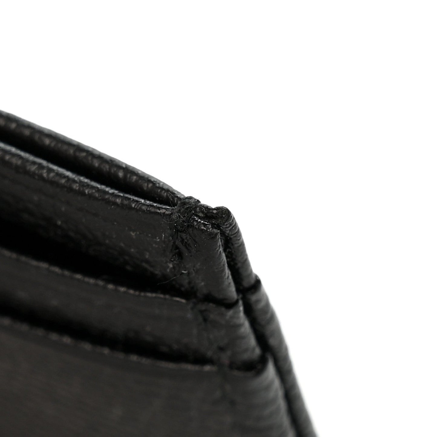 Calfskin Coco Button Card Holder Black