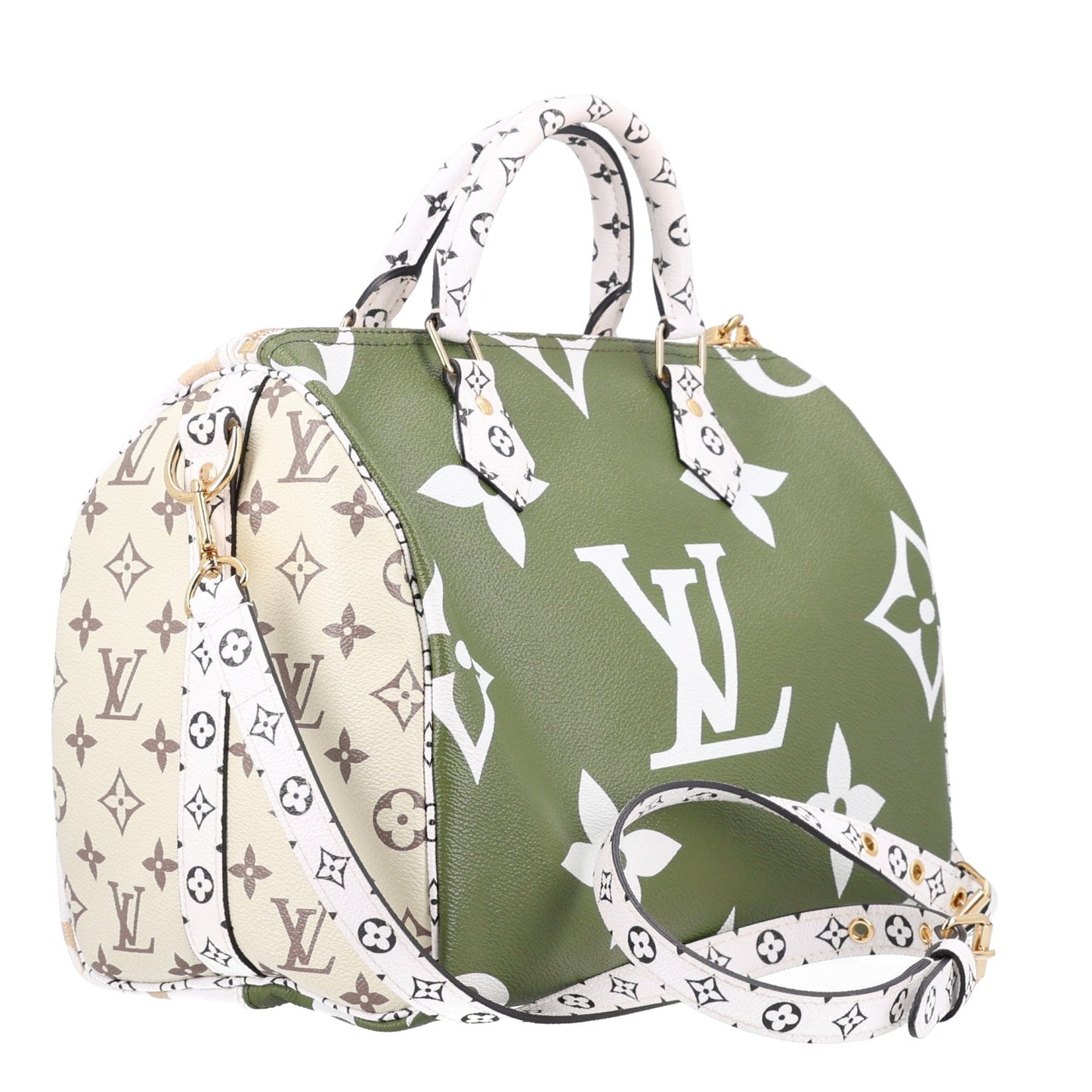 Monogram Giant Speedy Bandouliere 30 Kaki Beige