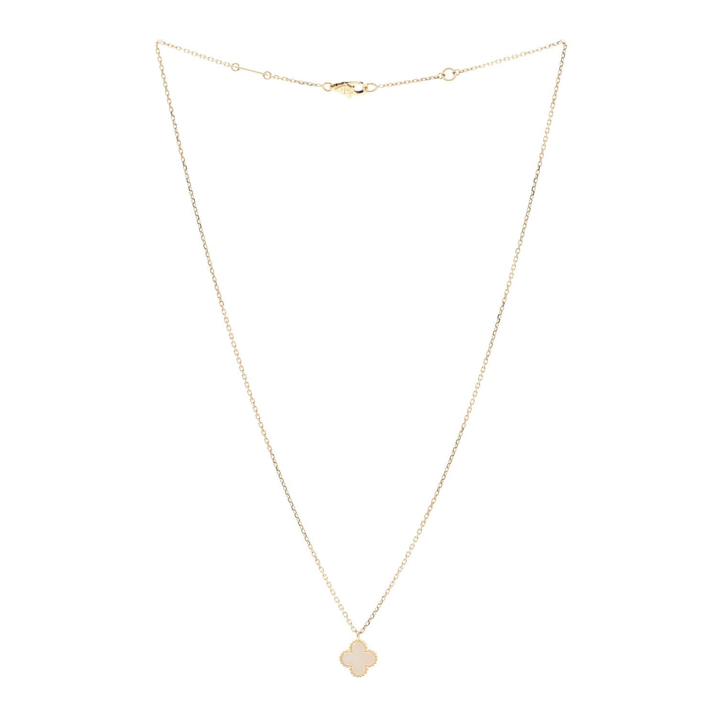 18K Yellow Gold Mother of Pearl Sweet Alhambra Pendant Necklace