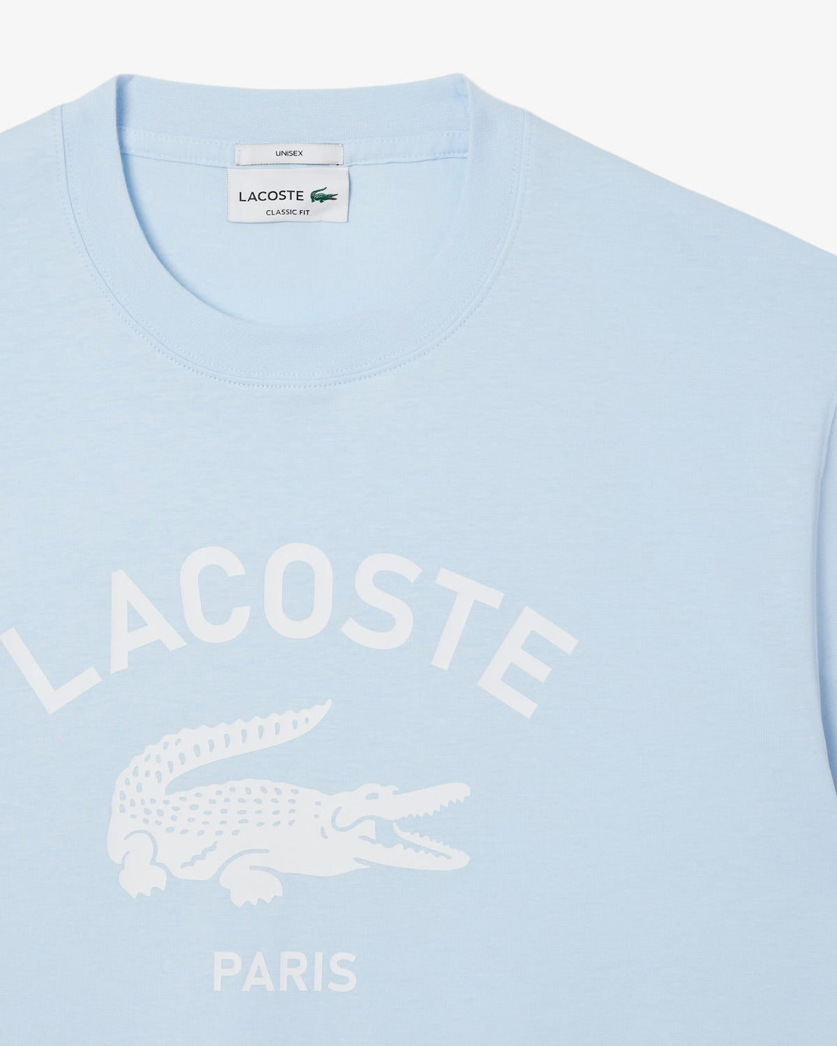 LACOSTE SIGNATURE PRINT COTTON T-SHIRT Men’s -LIGH BLUE