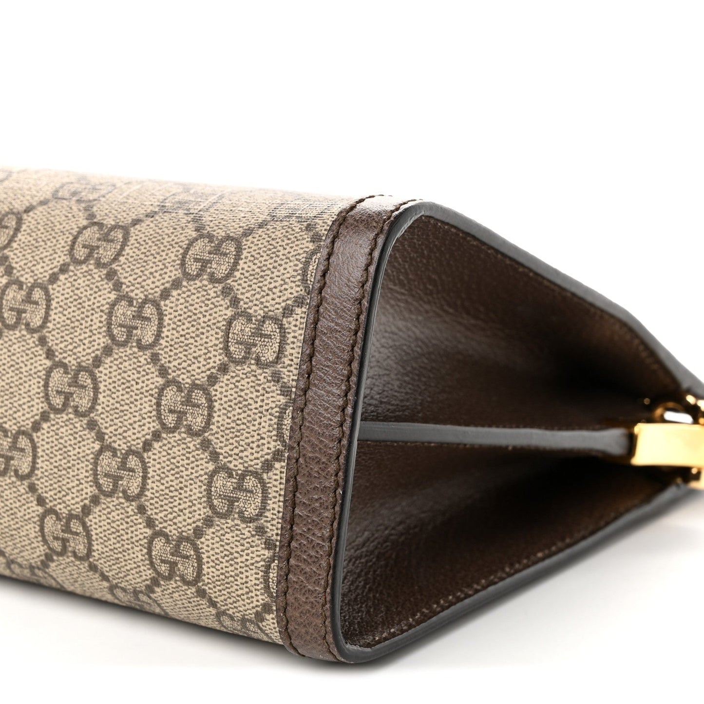 GG Supreme Monogram Web Medium Ophidia Chain Shoulder Bag Brown