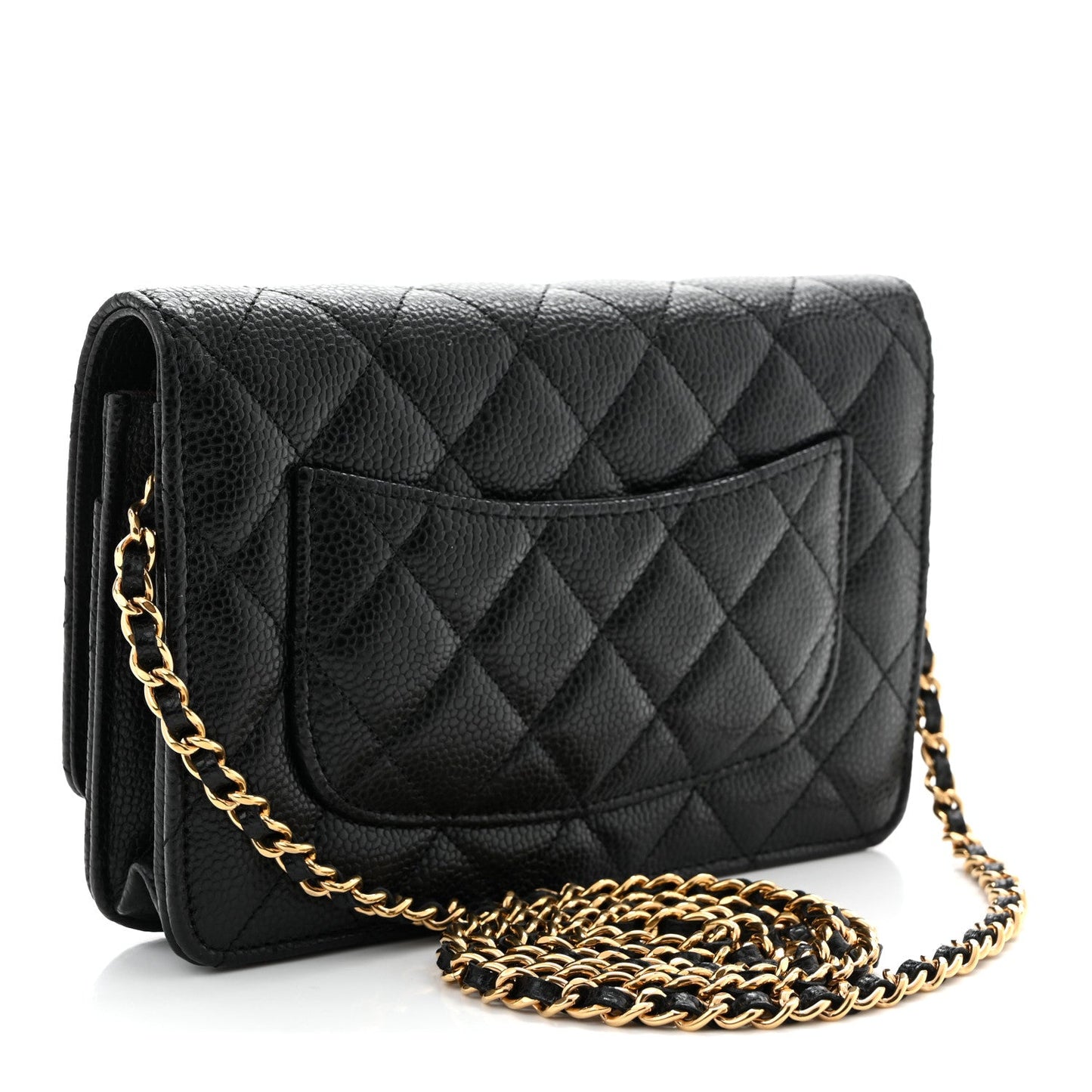 Caviar Quilted CC Turnlock Wallet On Chain WOC Black