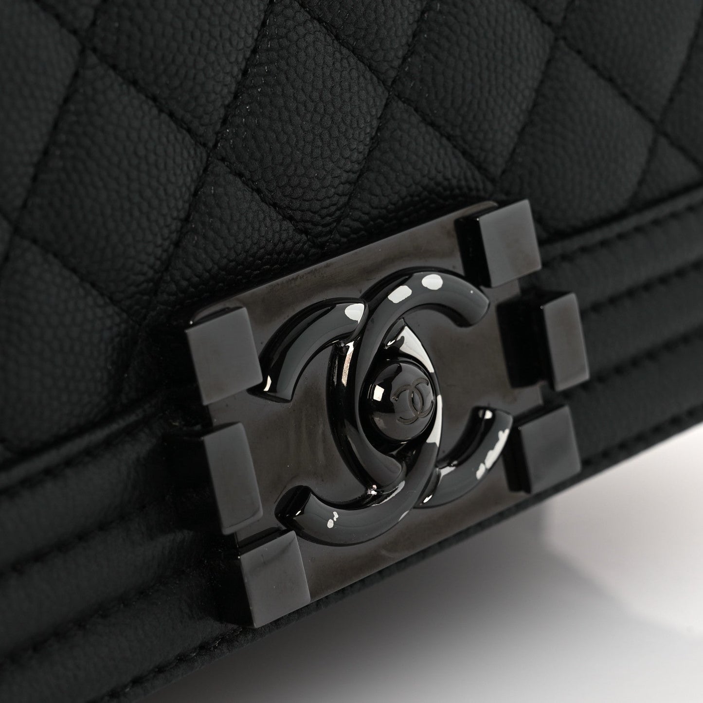 Caviar Quilted Small Boy Flap So Black