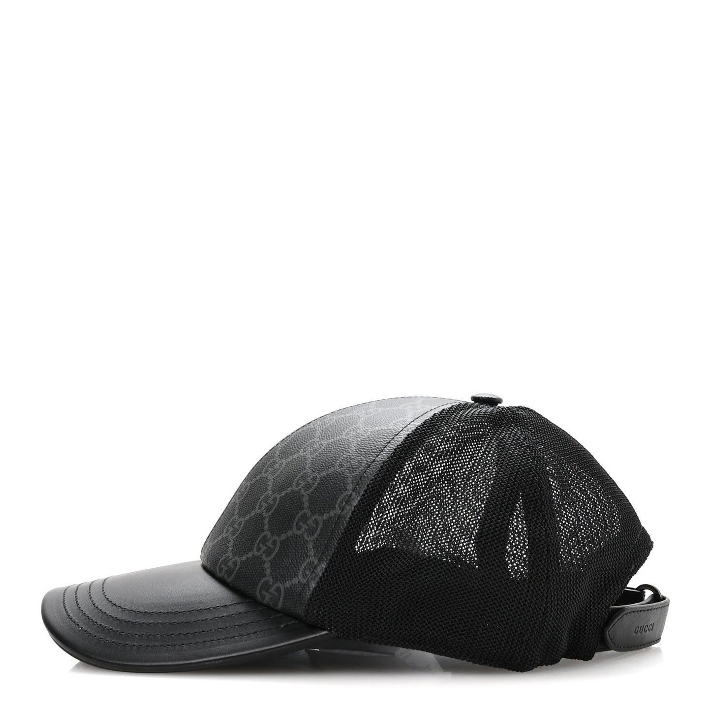 GG Supreme Monogram Baseball Hat S Black
