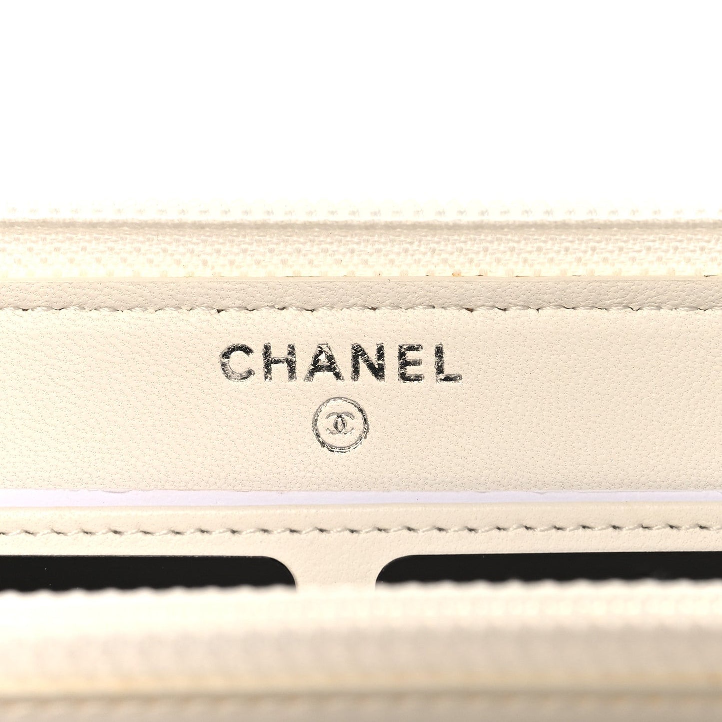 Tweed Coating Quilted Zip Around Wallet  White