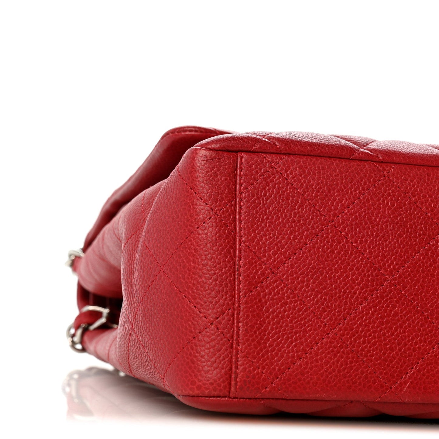Caviar Quilted Maxi Double Flap Dark Red