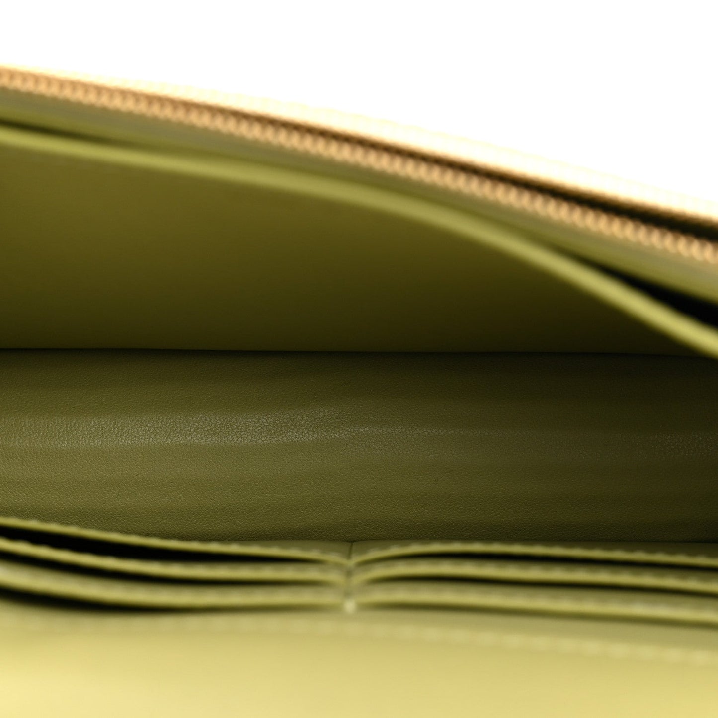 Calfskin Lizard Embossed Wallet On Chain WOC Green