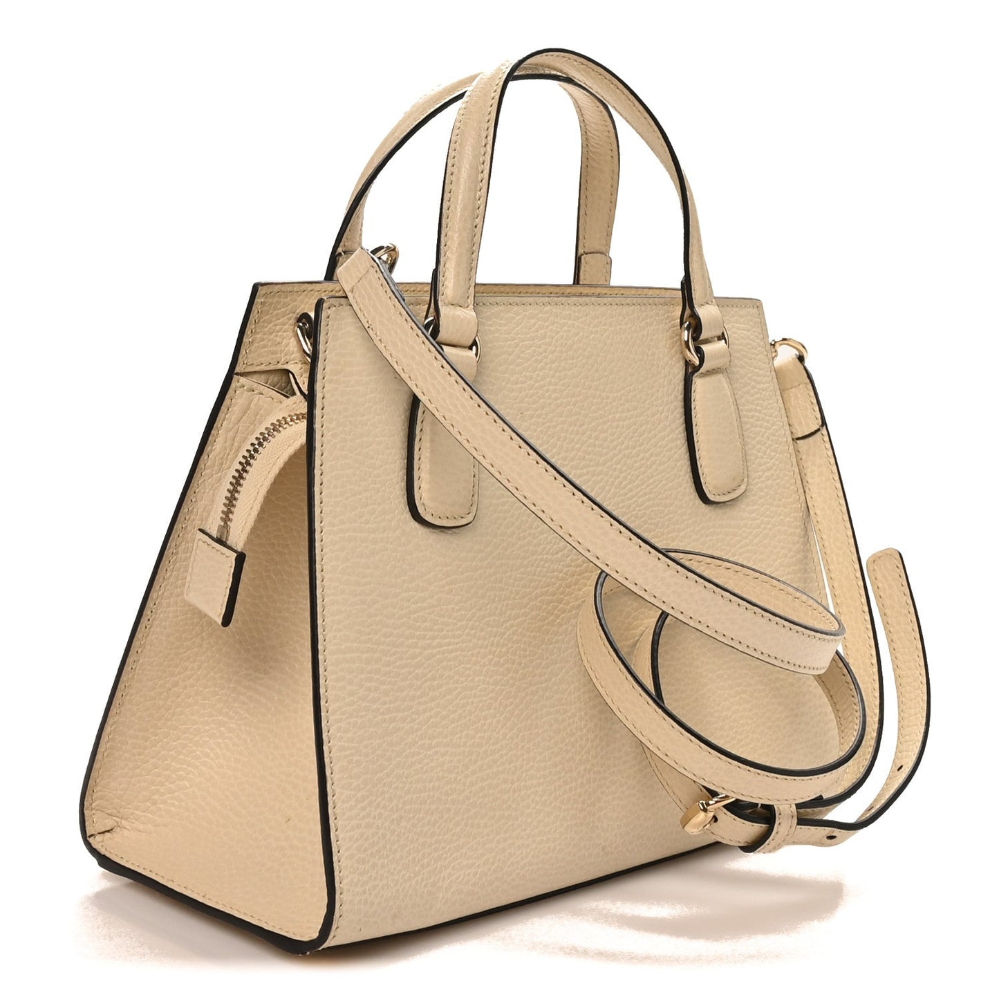Dollar Calfskin Medium Soho Top Handle Satchel Ivoire
