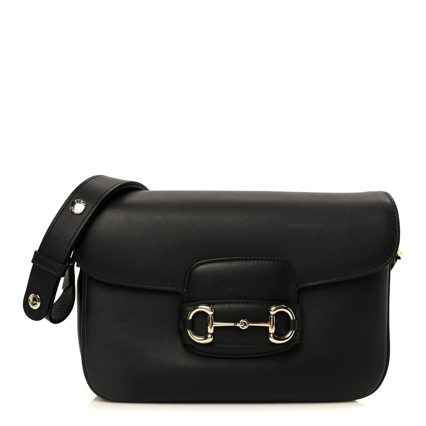 Arabella Calfskin Horsebit 1955 Soft Small Shoulder Bag Black