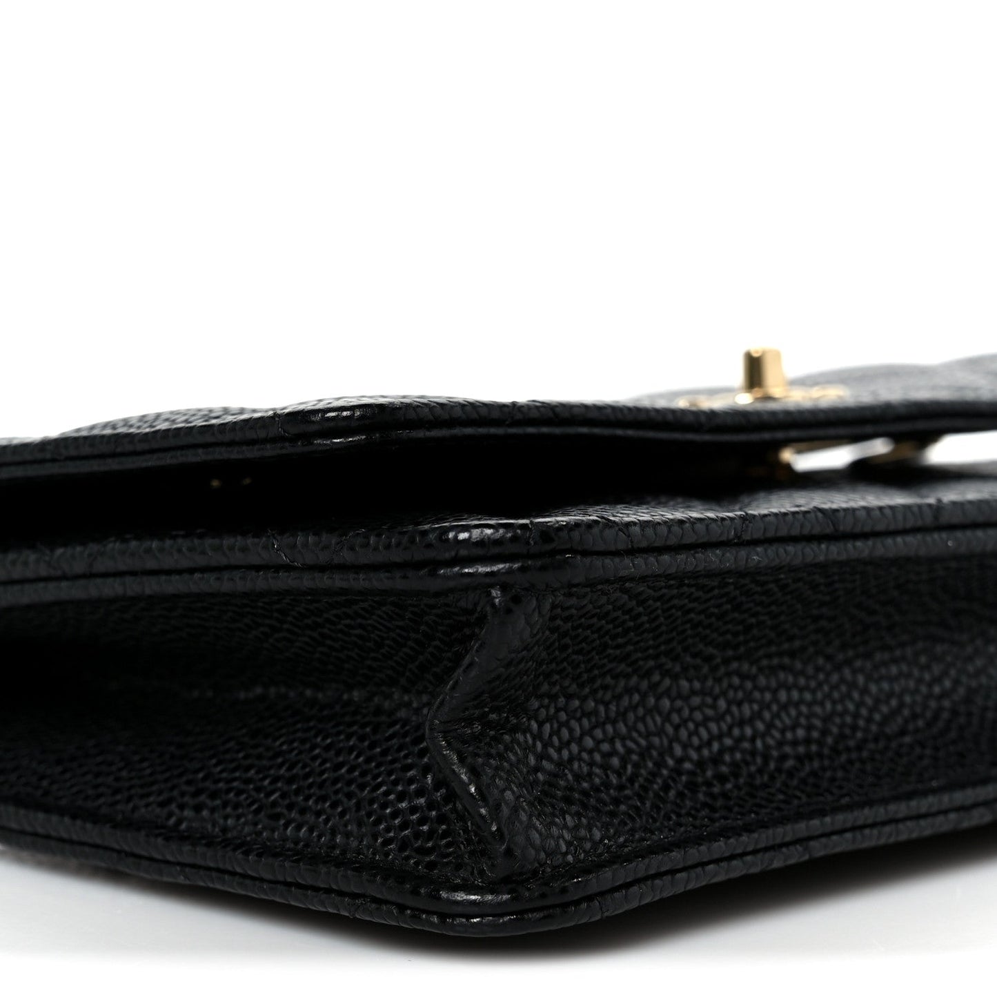 Caviar Quilted CC Turnlock Wallet On Chain WOC Black